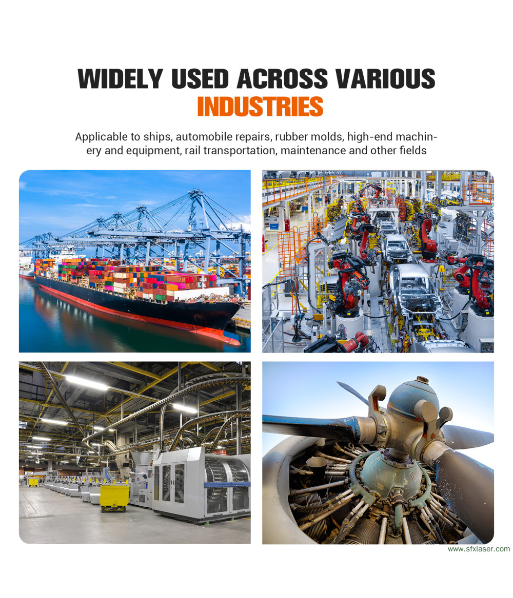 Máquina de limpieza láser continua refrigerada por aire SFX ALC-1500, 1500 W, portátil, de mano, para eliminar óxido Máquina de limpieza láser continua refrigerada por aire SFX ALC-1500, 1500 W, portátil, de mano, para eliminar óxido