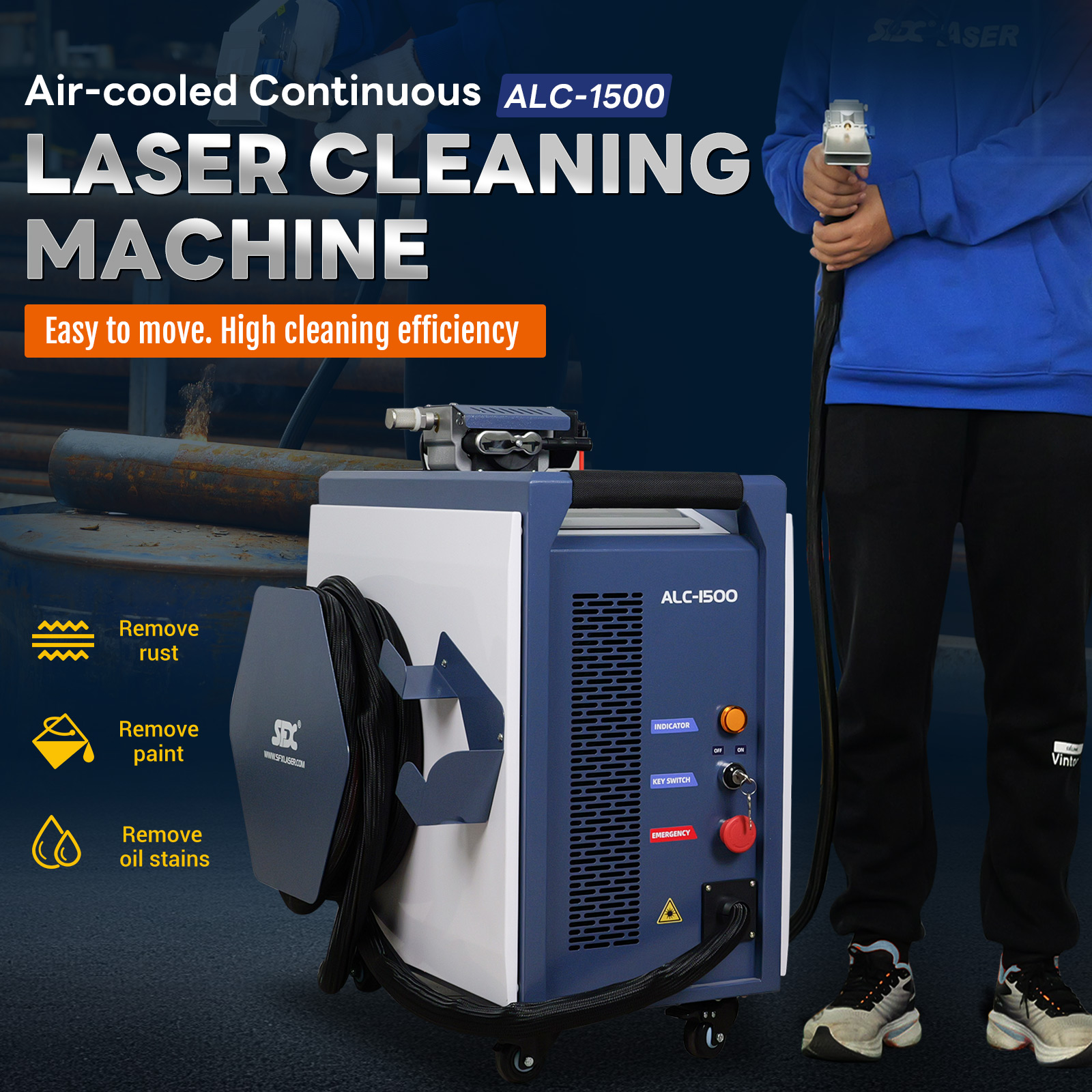 SFX ALC-1500 Air-Cooled Continuous Laser Cleaning Machine 1500W