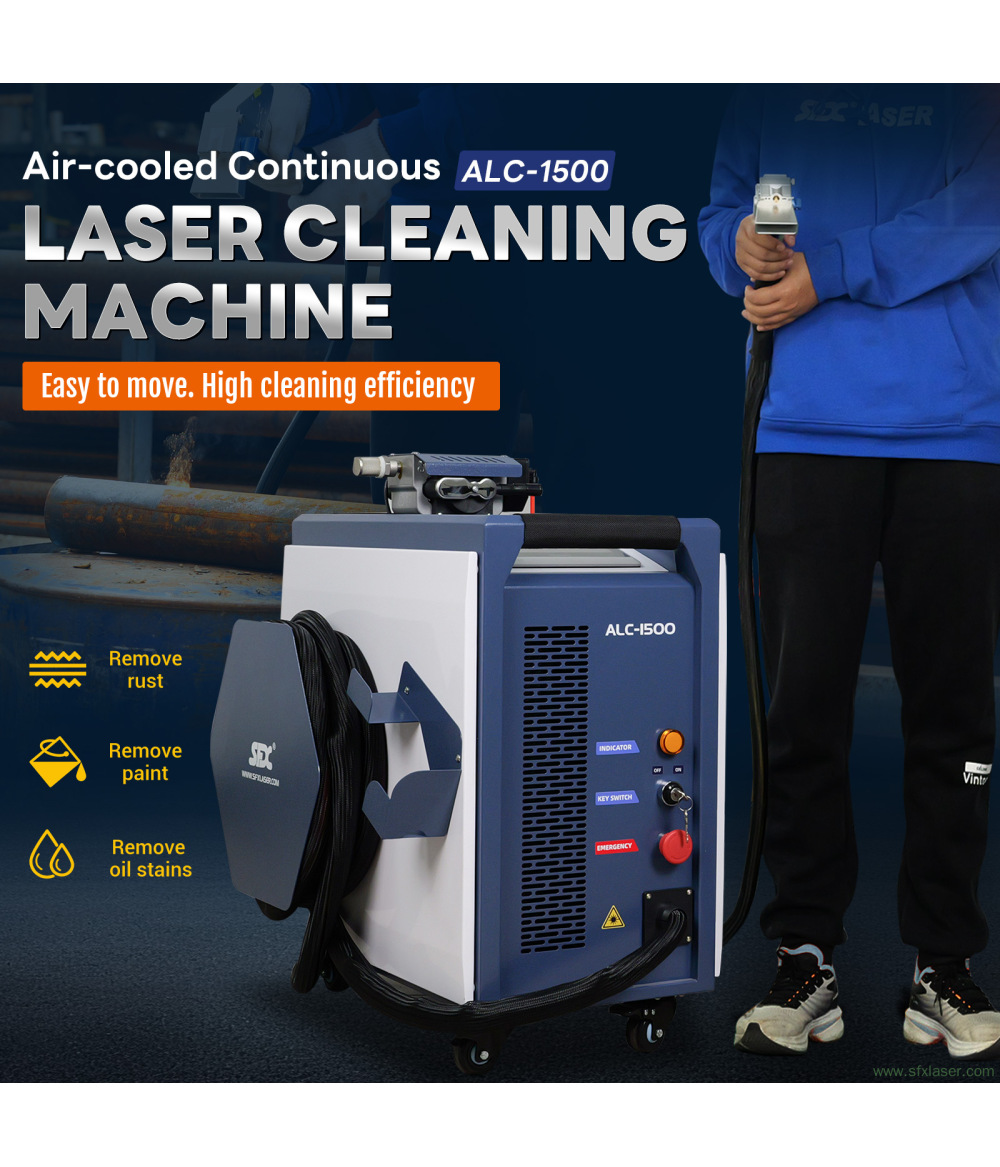 SFX ALC-1500 Air-Cooled Continuous Laser Cleaning Machine 1500W Portable Handheld Laser Rust Remover SFX ALC-1500 Air-Cooled Continuous Laser Cleaning Machine 1500W Portable Handheld Laser Rust Remover