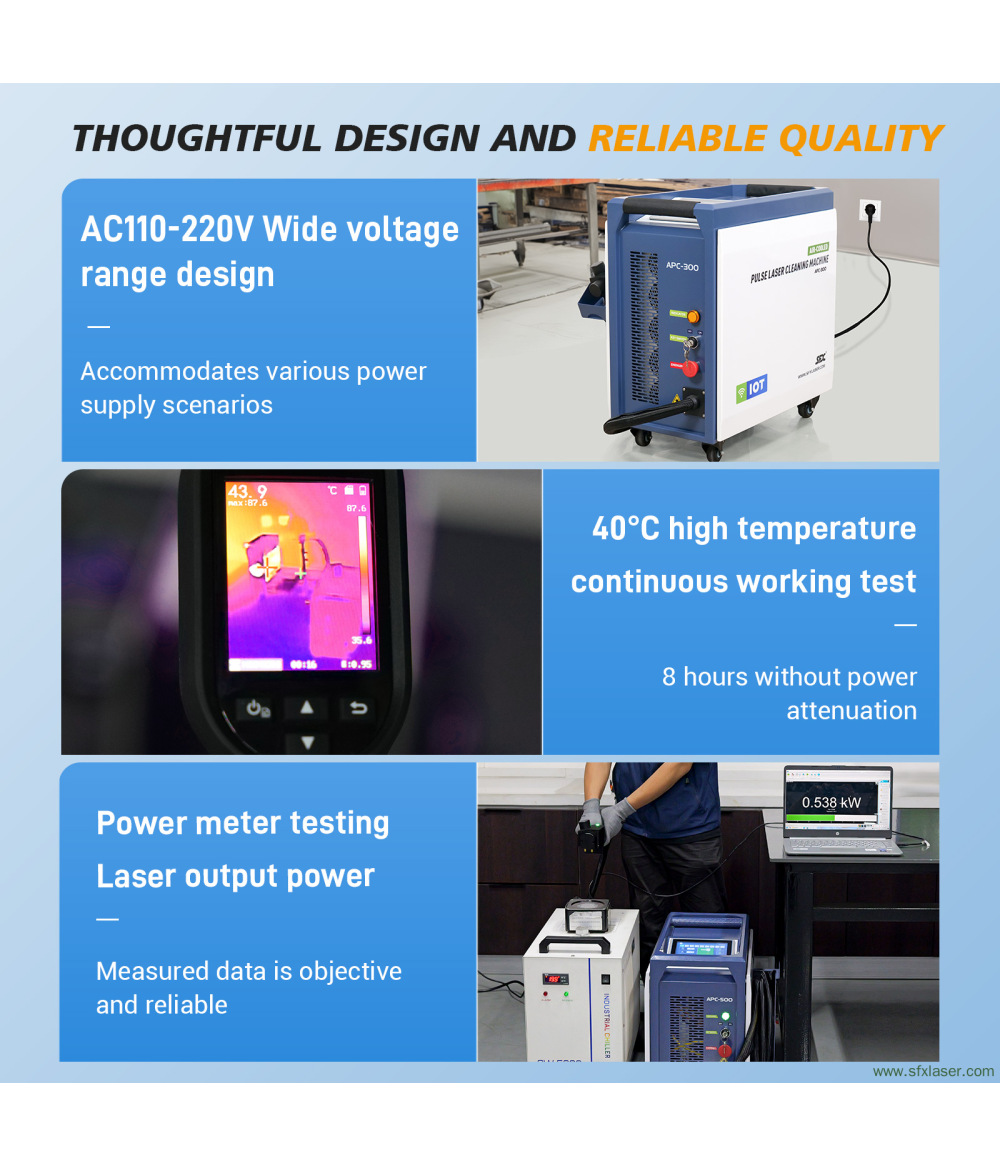 US Stock SFX APC 300W 500W IoT Air Cooled Pulse Laser Cleaner Laser Wood Cleaning Machine with IoT Technology and Self Propelled Device US Stock SFX APC 300W 500W IoT Air Cooled Pulse Laser Cleaner Laser Wood Cleaning Machine with IoT Technology and Self Propelled Device