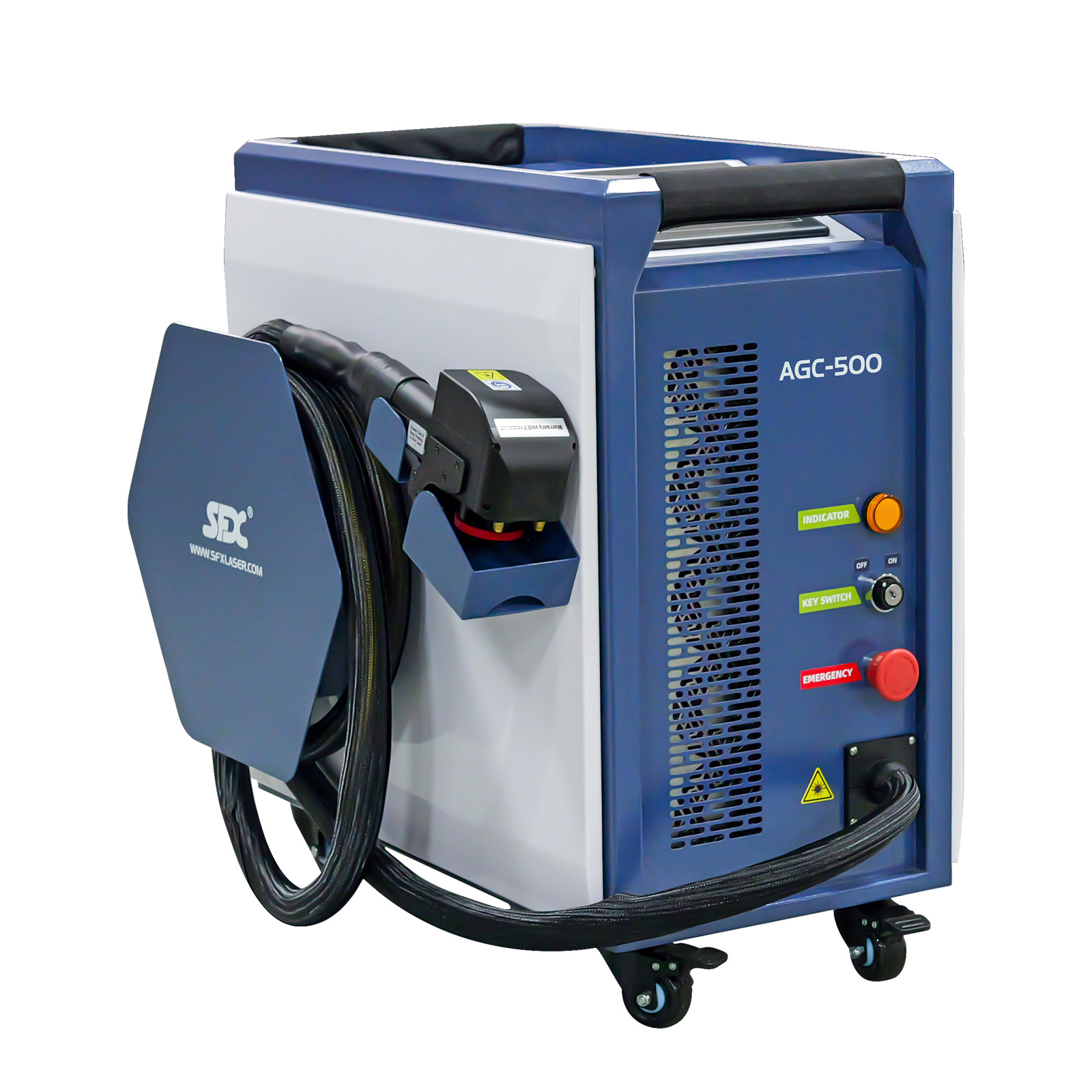Machine de nettoyage laser à impulsion refroidie par air SFX 300 W 500 W, stock américain, élimination de la peinture antirouille au laser de haute précision