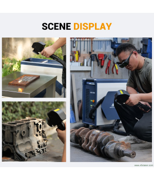 US-Lager SFX AGC 300W 500W Luftgekühlte Pulslaser-Reinigungsmaschine Hochpräziser Laser-Rost-Farbbeschichtungsentferner