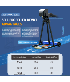 US-Lager SFX AGC 300W 500W Luftgekühlte Pulslaser-Reinigungsmaschine Hochpräziser Laser-Rost-Farbbeschichtungsentferner