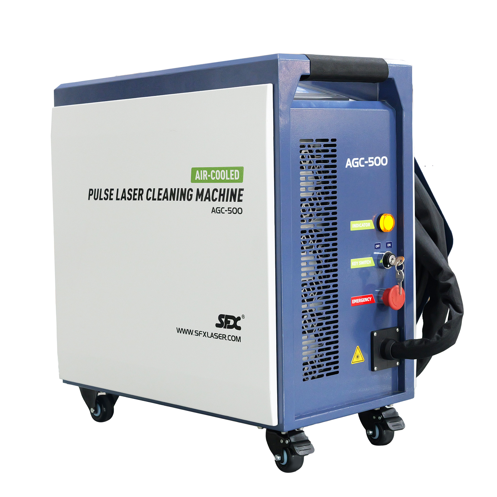 US Stock Second-hand AGC 300W 500W Pulse Laser Cleaning Machine Laser Rust Paint Oils Stains Removal Machine