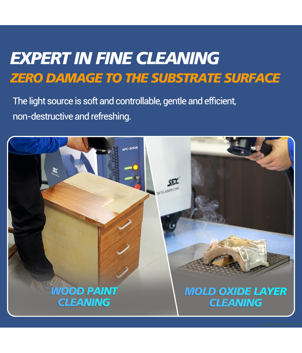 SFX APC 300 W Pulse Air Cooled Laser Cleaner Professionelle Laser-Holzreinigungsmaschine Metallrost-Farbformreiniger SFX APC 300 W Pulse Air Cooled Laser Cleaner Professionelle Laser-Holzreinigungsmaschine Metallrost-Farbformreiniger