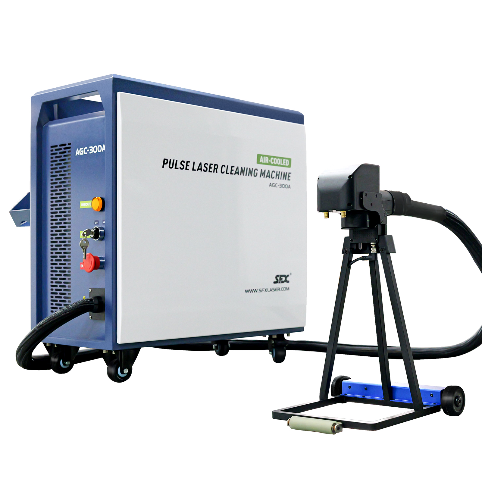 Máquina de limpieza láser de pulso refrigerada por aire SFX de 300 W y 500 W, máquina de limpieza láser de madera de alta precisión para eliminar pintura oxidada