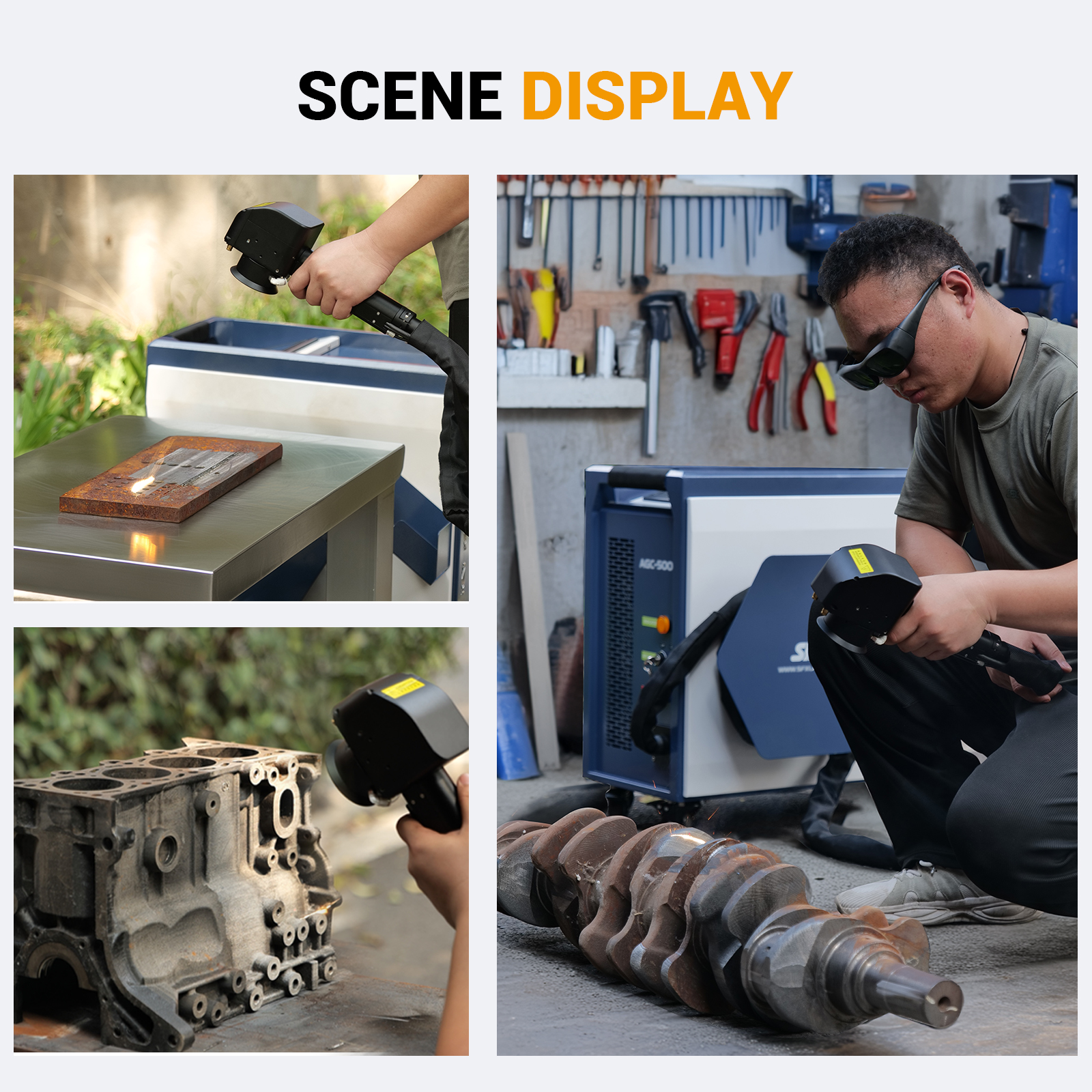 Máquina de limpieza láser de pulso de 300 W de segunda mano en EE. UU. Máquina para eliminar manchas de óxido, pintura y aceite.