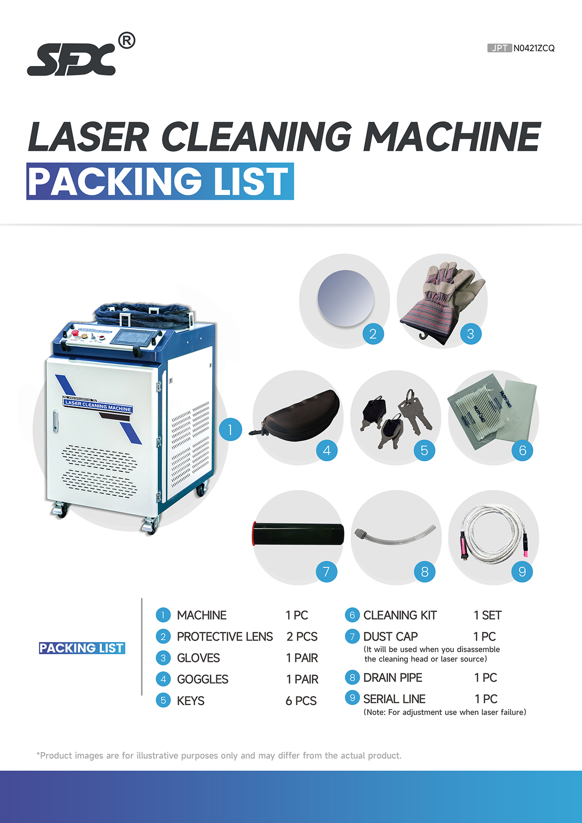 JPT 2000W Used Continuous Handheld Laser Cleaning Machine Rust/Oil