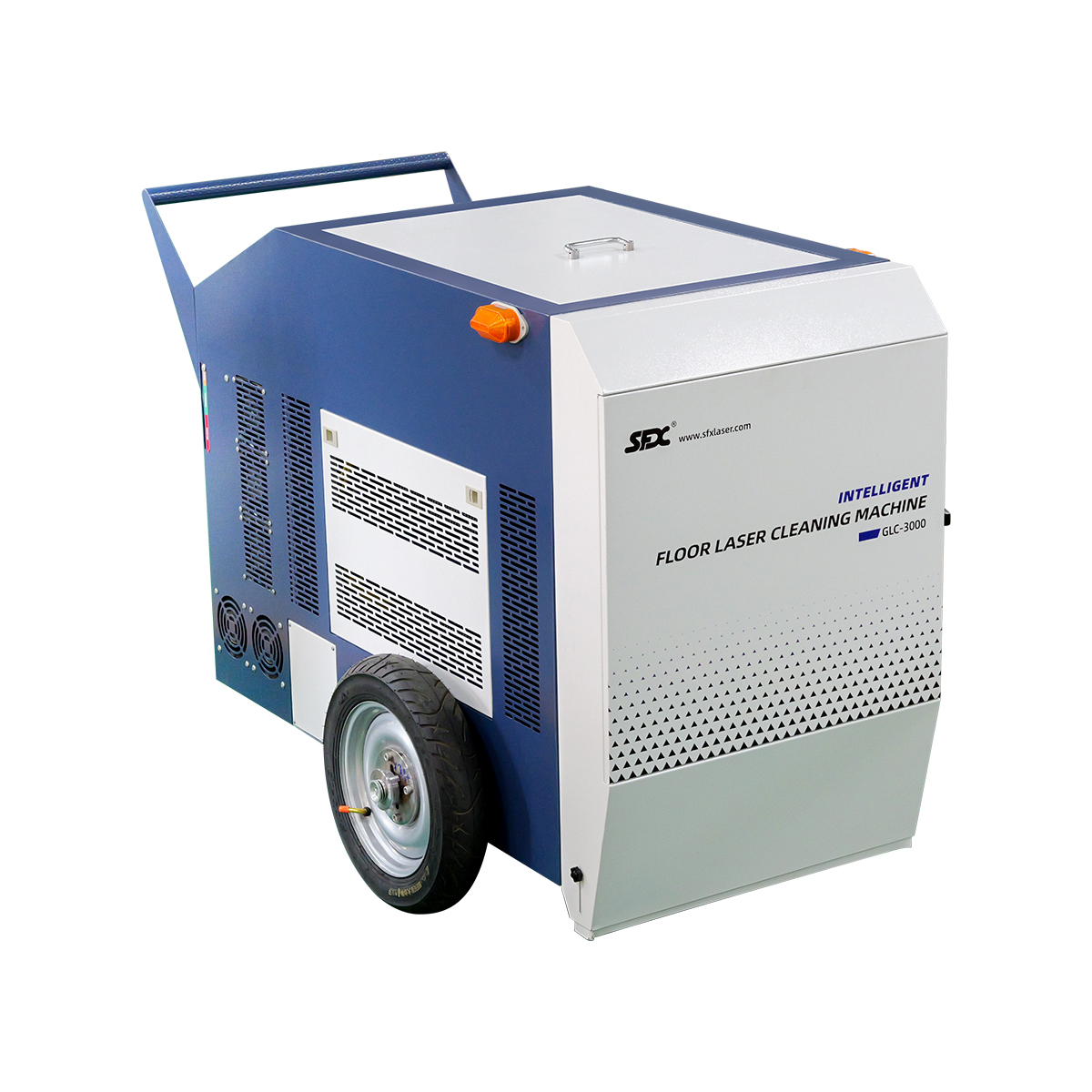 Máquina de limpieza láser inteligente para pisos SFX de 3000 W para pisos de metal, hormigón y piedra, eliminación de pintura, óxido y aceite, removedor de óxido láser para placas de acero grandes