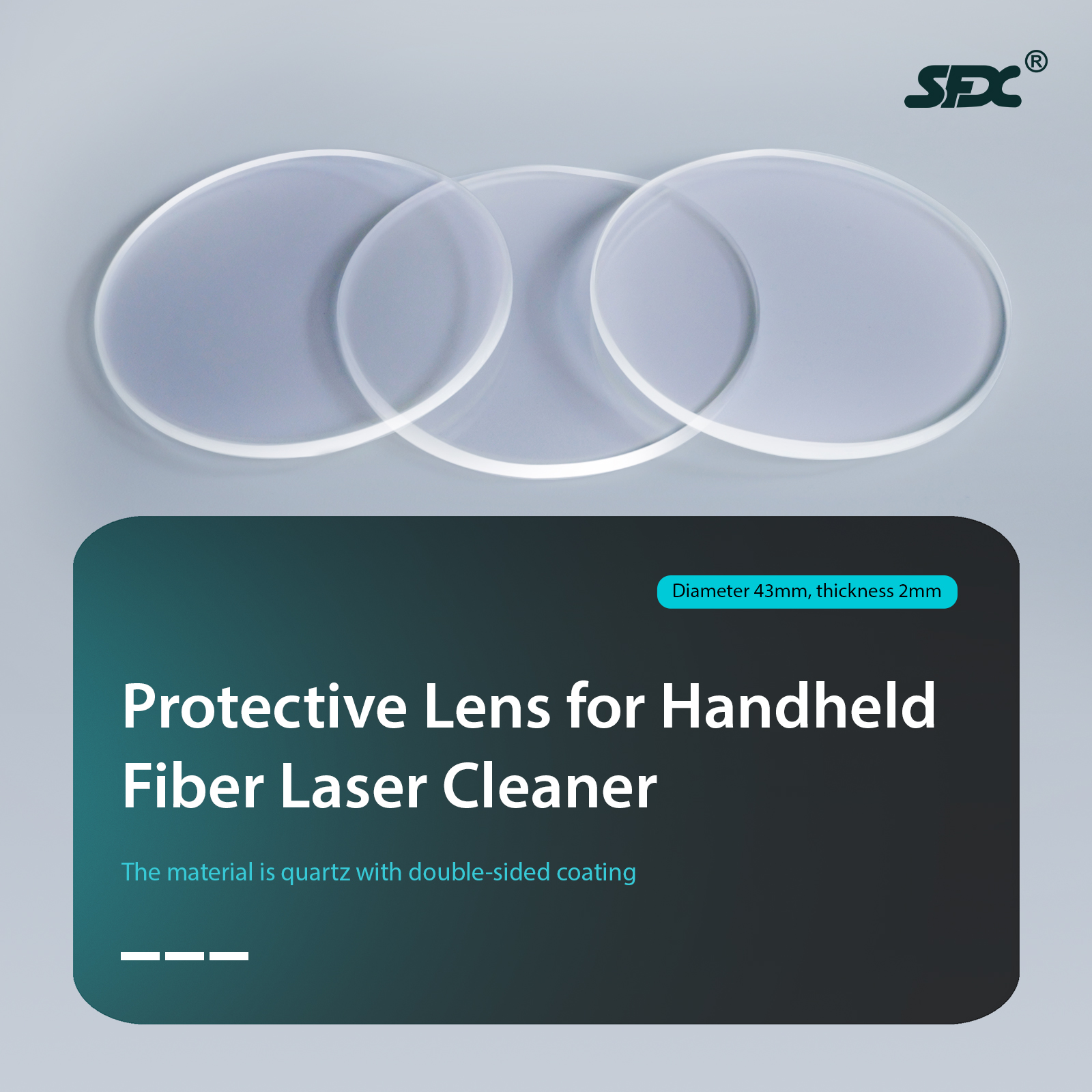 Lente protectora para máquina de limpieza láser de pulso SFX de 500 W y máquina de limpieza láser continua de 3000 W