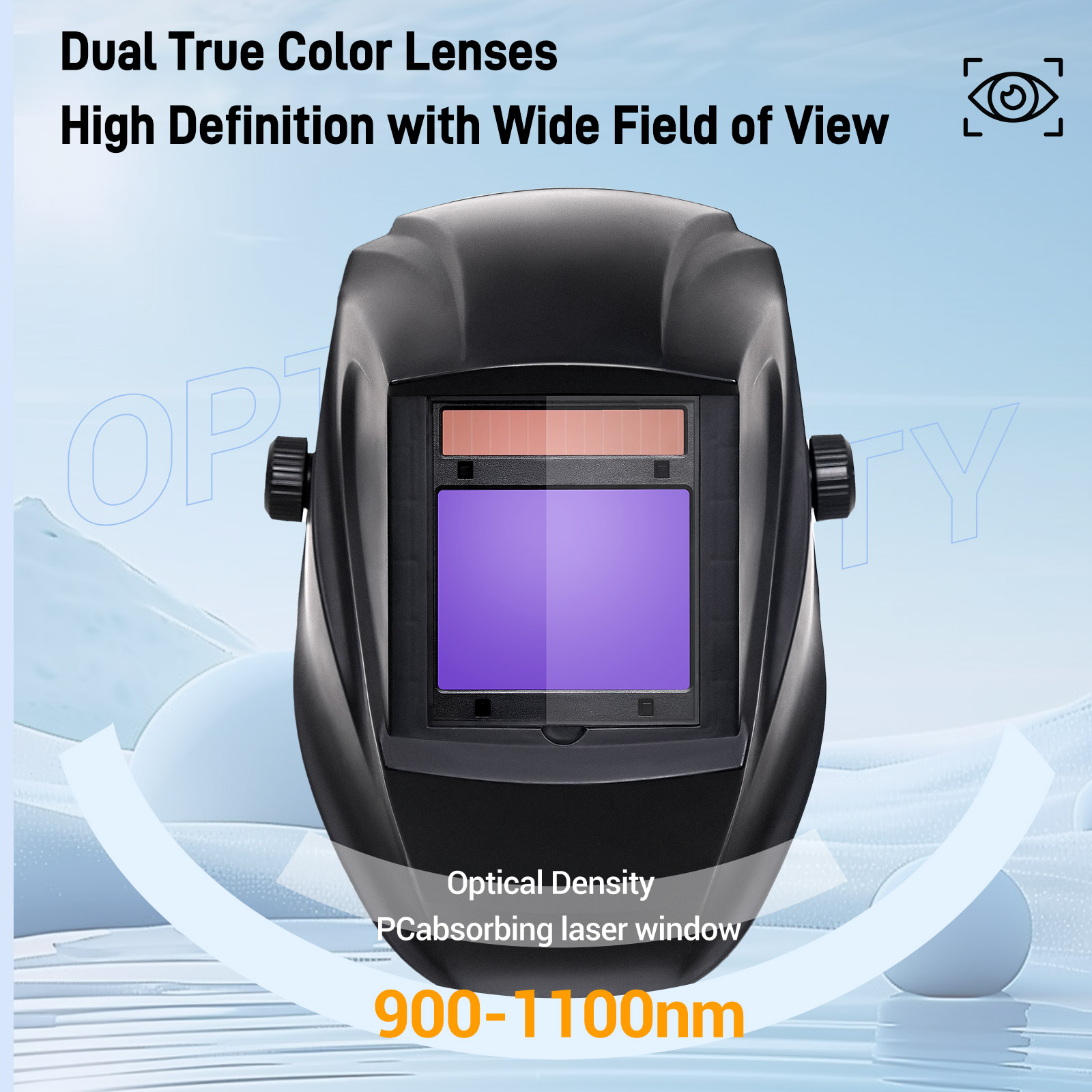 Casco de protección láser OD8+ 900-1100nm para máquina de limpieza láser, máquina de soldadura láser, casco de soldadura láser