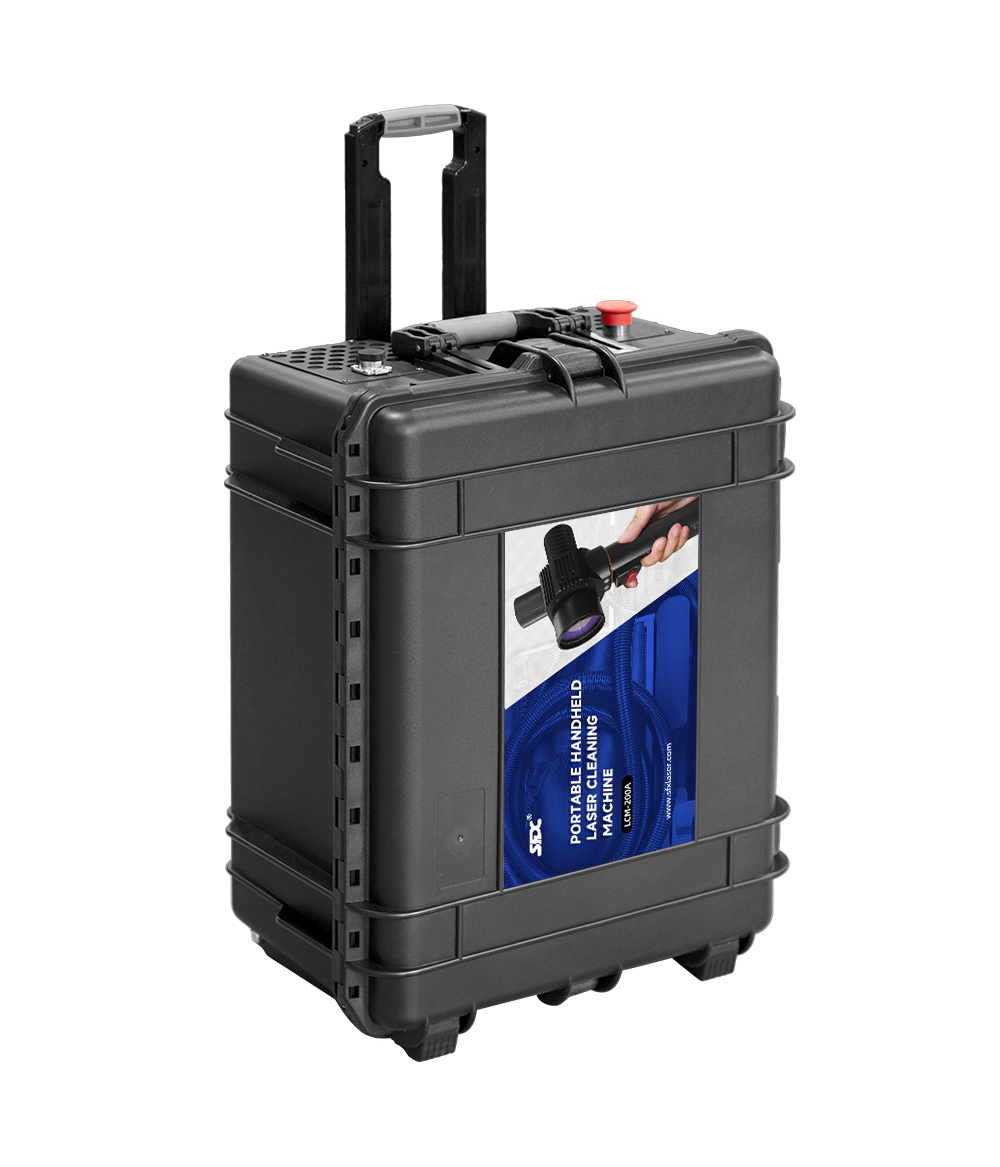 Máquina de limpieza láser de pulso portátil de 200W y 300W, caja de carrito, limpiador láser de fibra, eliminador de óxido de Metal