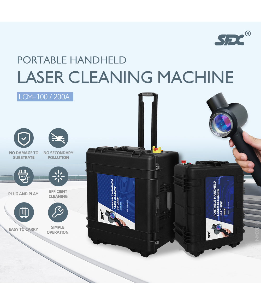 100w 200w 300w Handheld Portable Fiber Laser Cleaning Rust Removal