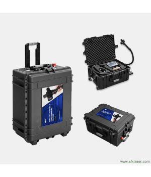 200W Tragbare Handheld Pulse Laser Reinigung Maschine Trolleycase Faser Laser Reiniger Metall Rost Entferner