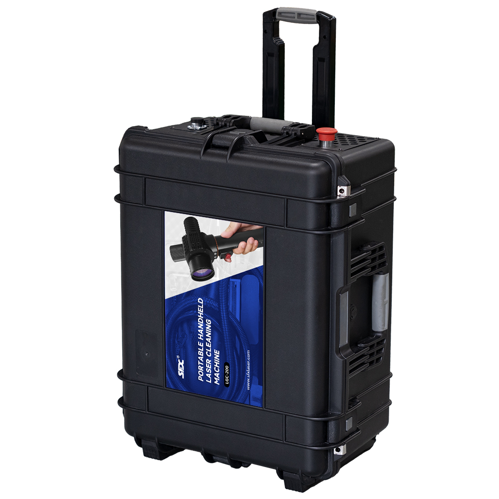 Máquina de limpieza láser de pulso portátil de mano de 200 W con carrito Limpiador láser de fibra Eliminador de óxido de metal