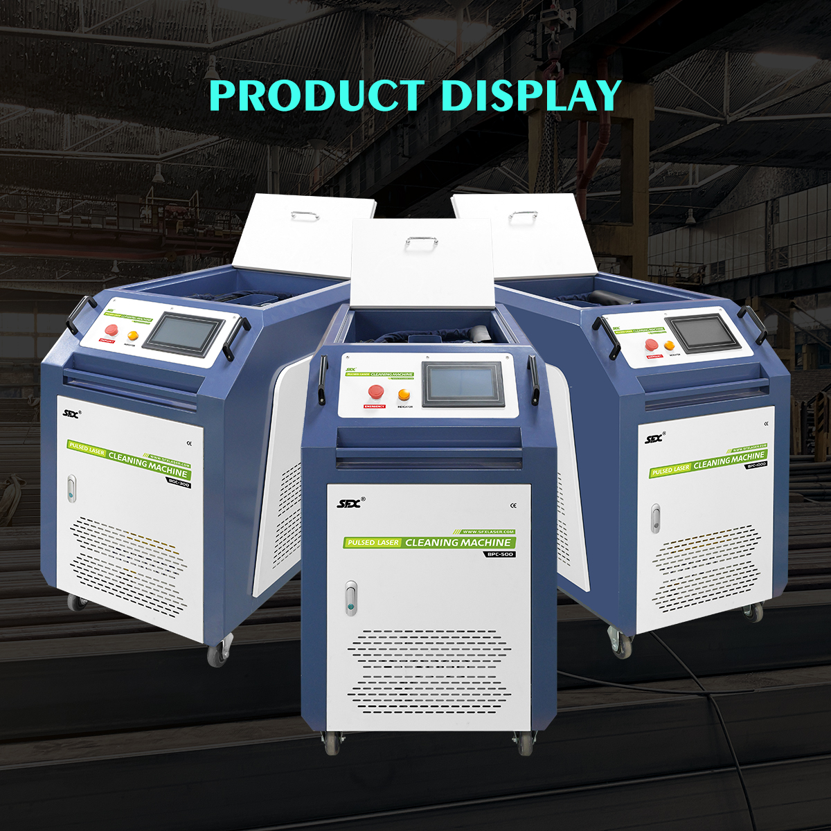 Máquina de limpieza láser de pulsos de 300 W, 500 W y 1000 W para eliminación de óxido de metal, pintura, aceite y revestimiento para la industria aeroespacial y automotriz
