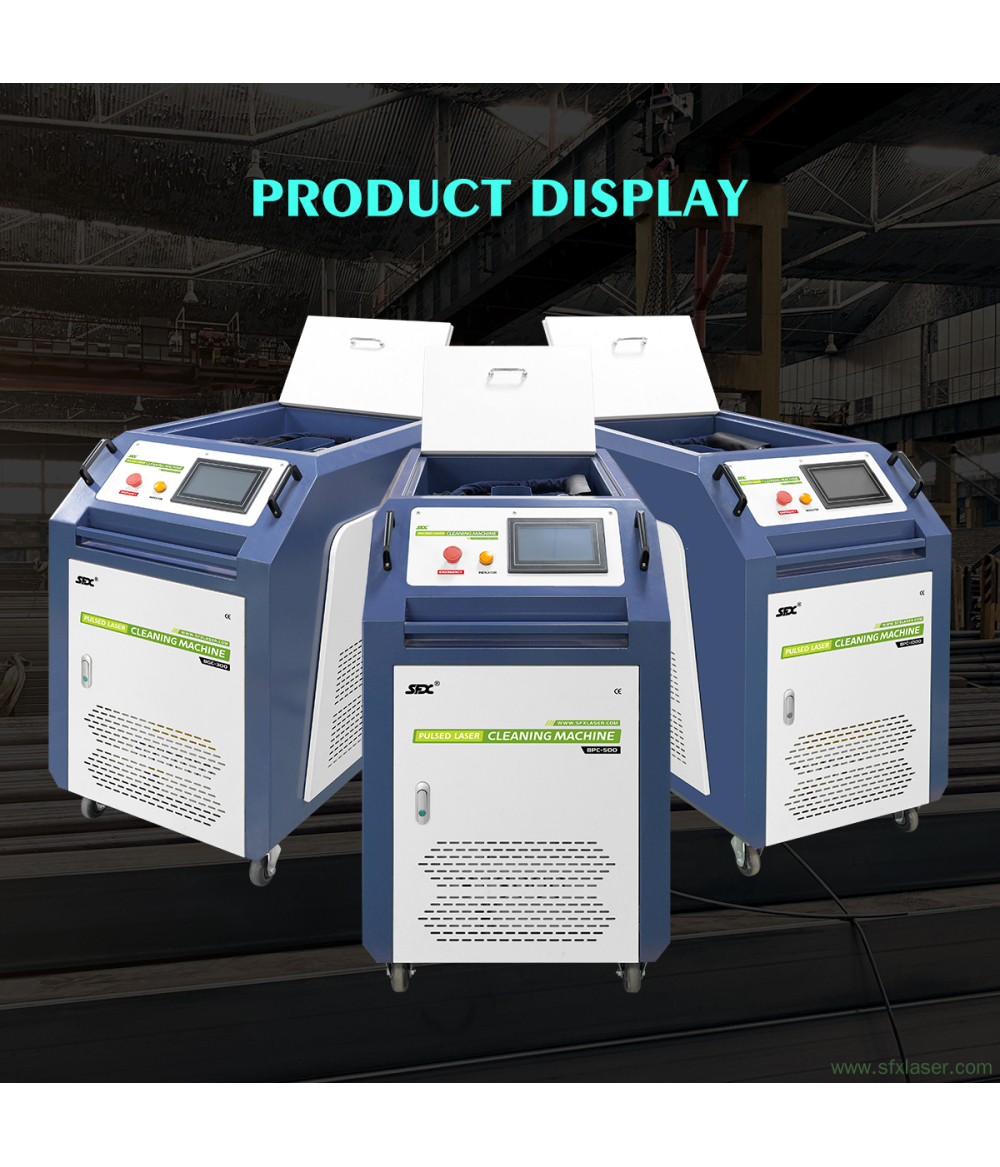 Máquina de limpieza láser de pulsos de 500 W y 1000 W para la eliminación de óxido metálico, pintura, aceite y recubrimientos en la industria aeroespacial y automotriz. Máquina de limpieza láser de pulsos de 500 W y 1000 W para la eliminación de óxido metálico, pintura, aceite y recubrimientos en la industria aeroespacial y automotriz.