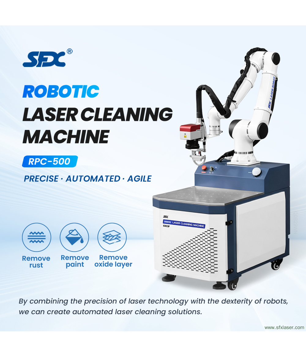 SFX 500W Robotic Laser Cleaning Machine Precision 6-Axis Automated Rust Paint Oxide Layer Laser Cleaning Solution SFX 500W Robotic Laser Cleaning Machine Precision 6-Axis Automated Rust Paint Oxide Layer Laser Cleaning Solution