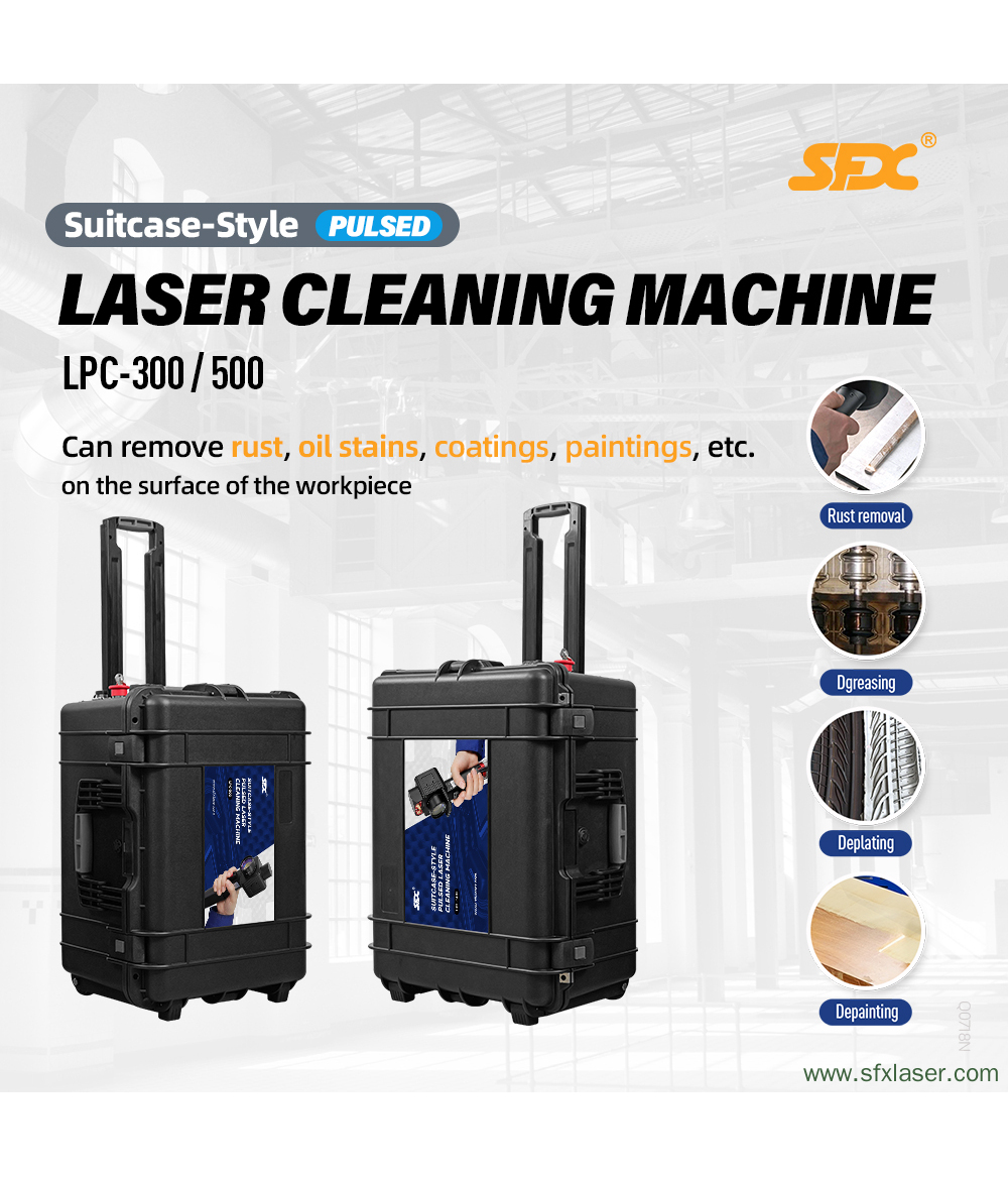 SFX 300W 500W Suitcase-style Pulsed Laser Cleaning Machine Portable Handheld Laser Rust Remover SFX 300W 500W Suitcase-style Pulsed Laser Cleaning Machine Portable Handheld Laser Rust Remover