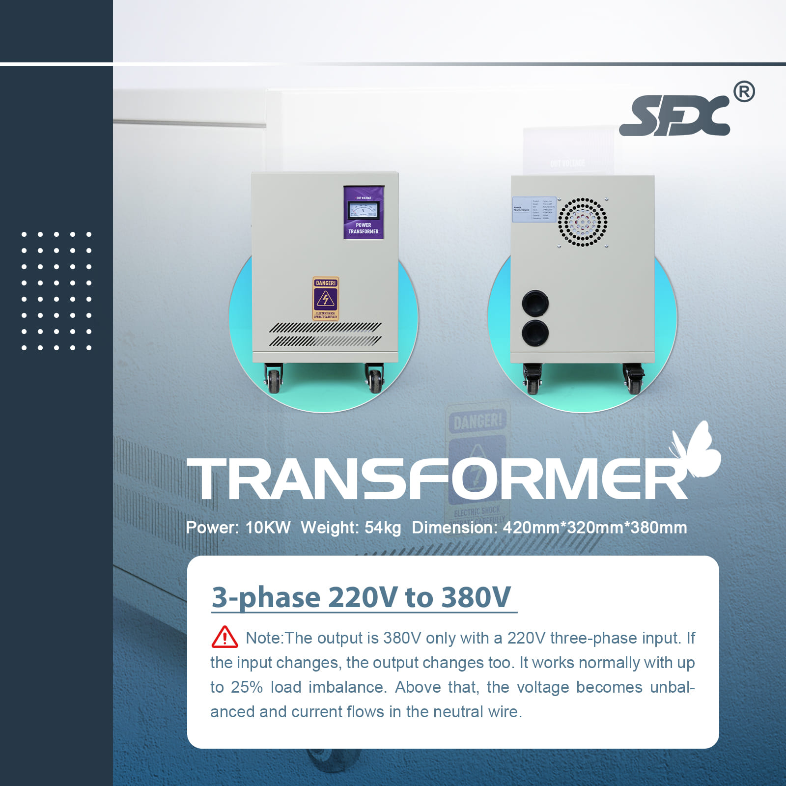 10KW Transformer 3-phase 220V to 380V for Laser Cleaning Machine Laser Welding Machine
