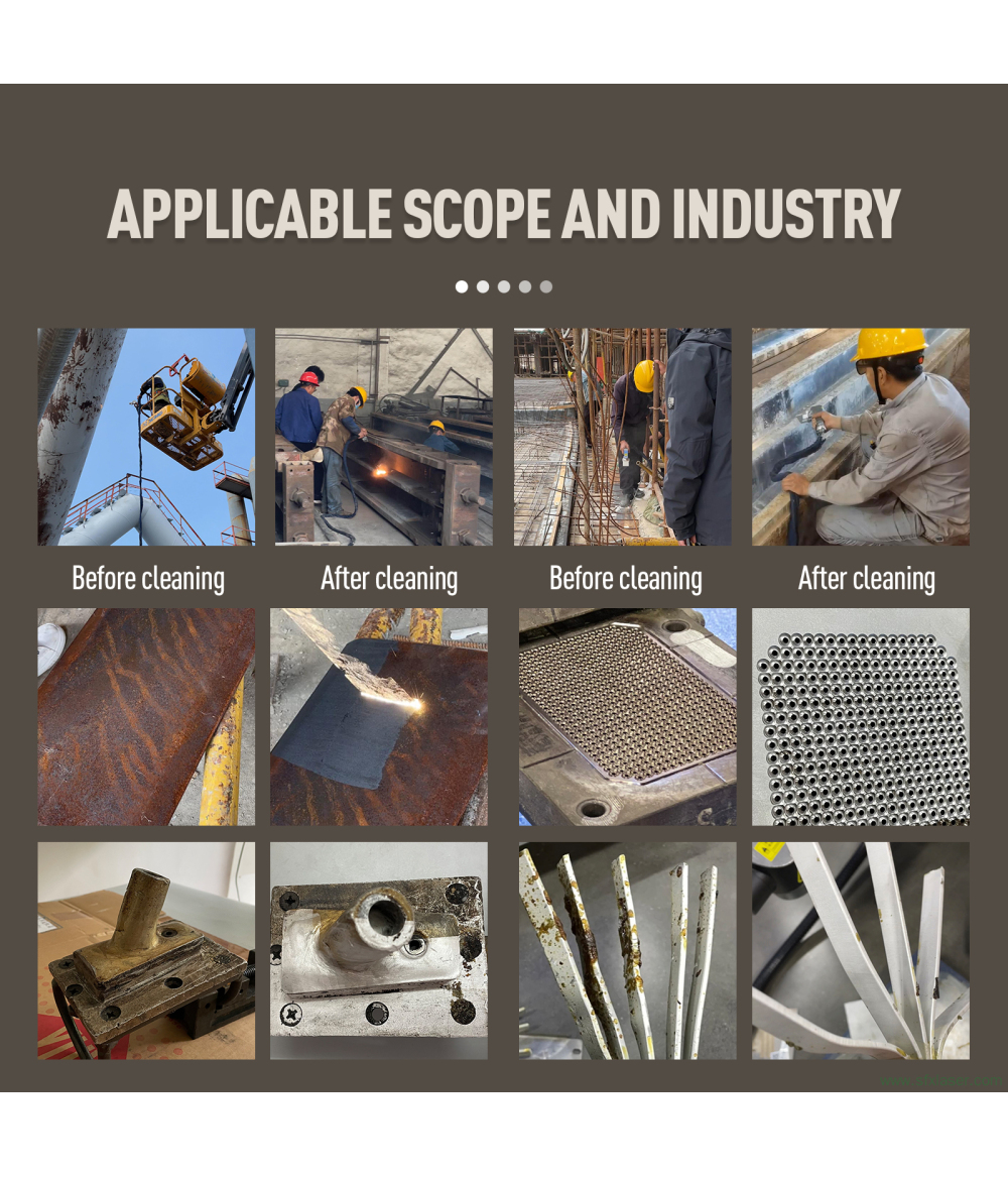 Máquina de limpieza láser de pulsos todoterreno de 300 W para la eliminación de óxido y pintura al óleo en exteriores. Máquina de limpieza láser de pulsos todoterreno de 300 W para la eliminación de óxido y pintura al óleo en exteriores.