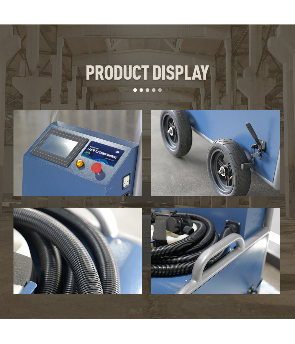 Máquina de limpieza láser de pulsos todoterreno de 300 W para la eliminación de óxido y pintura al óleo en exteriores. Máquina de limpieza láser de pulsos todoterreno de 300 W para la eliminación de óxido y pintura al óleo en exteriores.