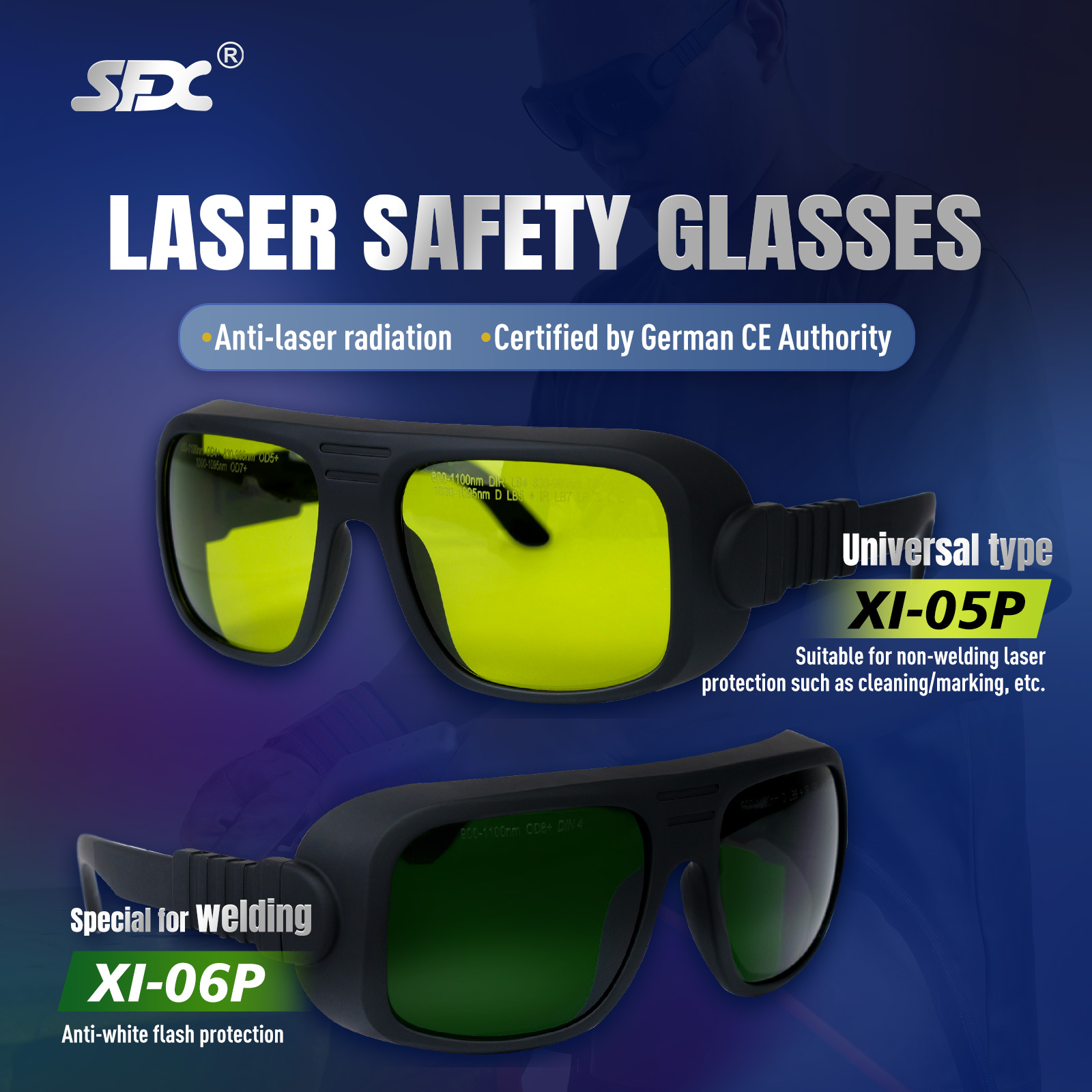 SFX Laser Safety Glasses for Laser Welding Cleaning and Marking