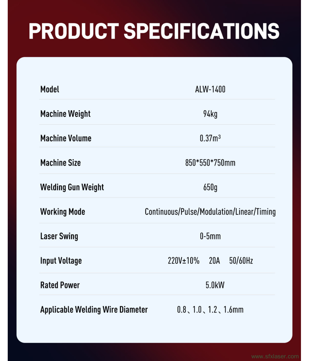 SFX 1400W Integrated Air-cooled Laser Welding Machine ALW-1400 Handheld Metal Laser Welder SFX 1400W Integrated Air-cooled Laser Welding Machine ALW-1400 Handheld Metal Laser Welder