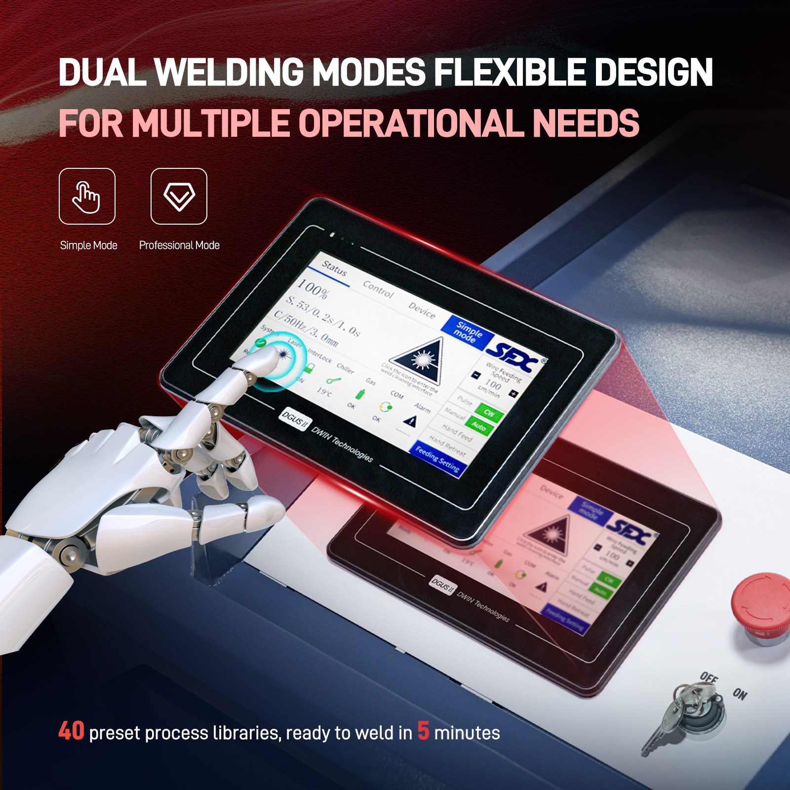 SFX 1400W Integrierte luftgekühlte Laserschweißmaschine ALW-1400 Handheld-Metall-Laserschweißgerät