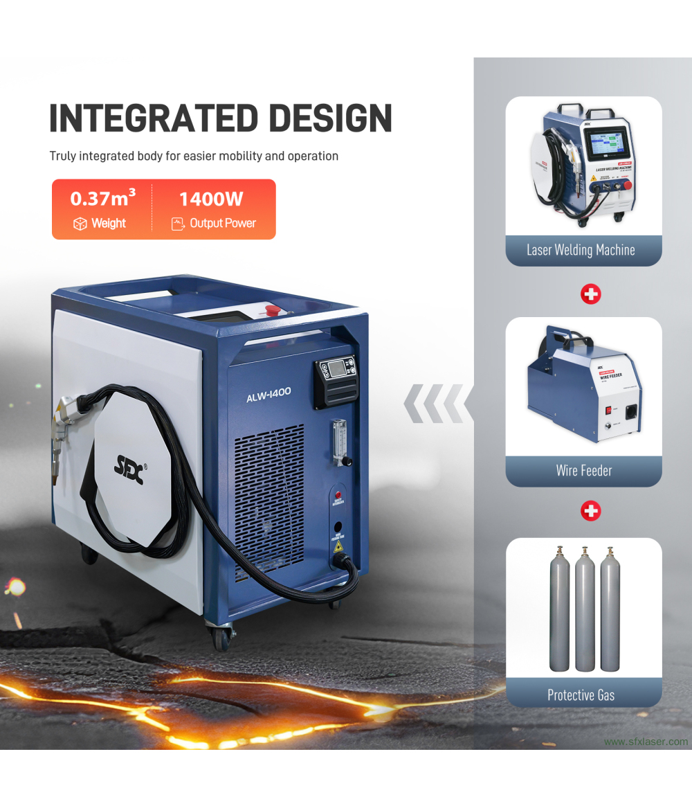 SFX 1400W Integrated Air-cooled Laser Welding Machine ALW-1400 Handheld Metal Laser Welder SFX 1400W Integrated Air-cooled Laser Welding Machine ALW-1400 Handheld Metal Laser Welder