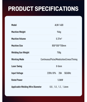 SFX 1400W Selbstgeneriertes Gas Luftgekühltes Laserschweißgerät ALW-1400 Hand-Metalllaserschweißgerät