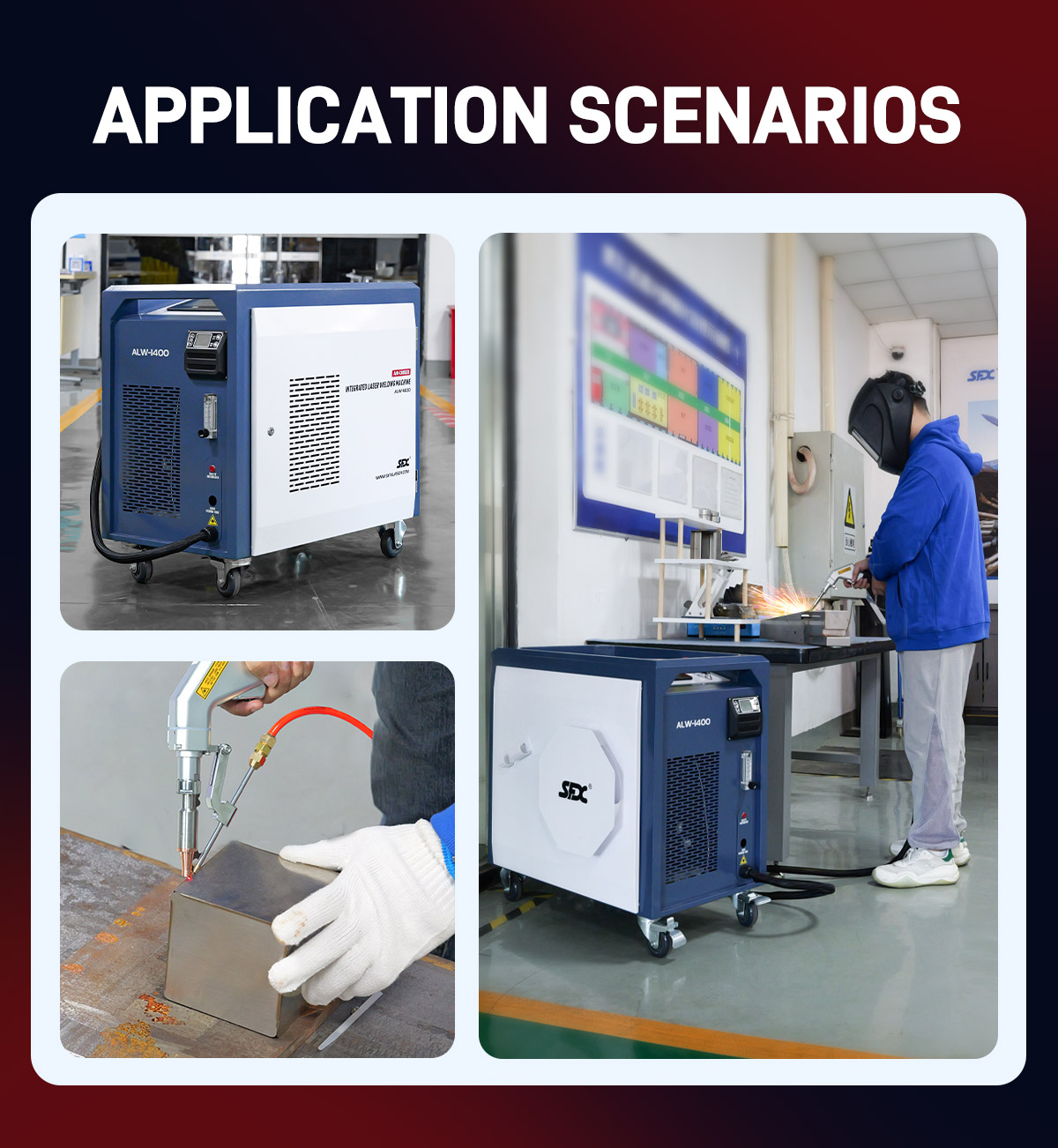 SFX 1400W Integrierte luftgekühlte Laserschweißmaschine ALW-1400 Handheld-Metall-Laserschweißgerät