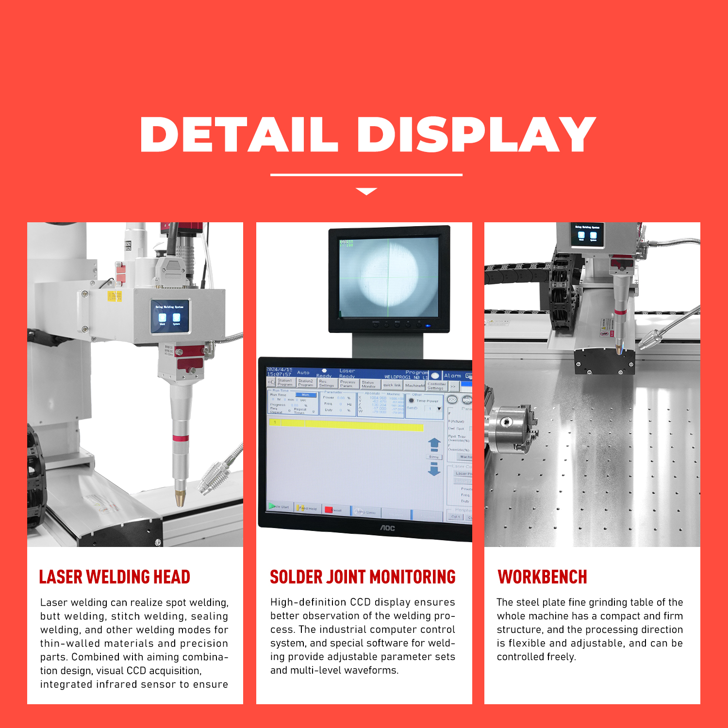 1000W 1500W 2000W 3000W Plattform Automatisches Laserschweißgerät Dünnes Metallplatten-Laserschweißgerät