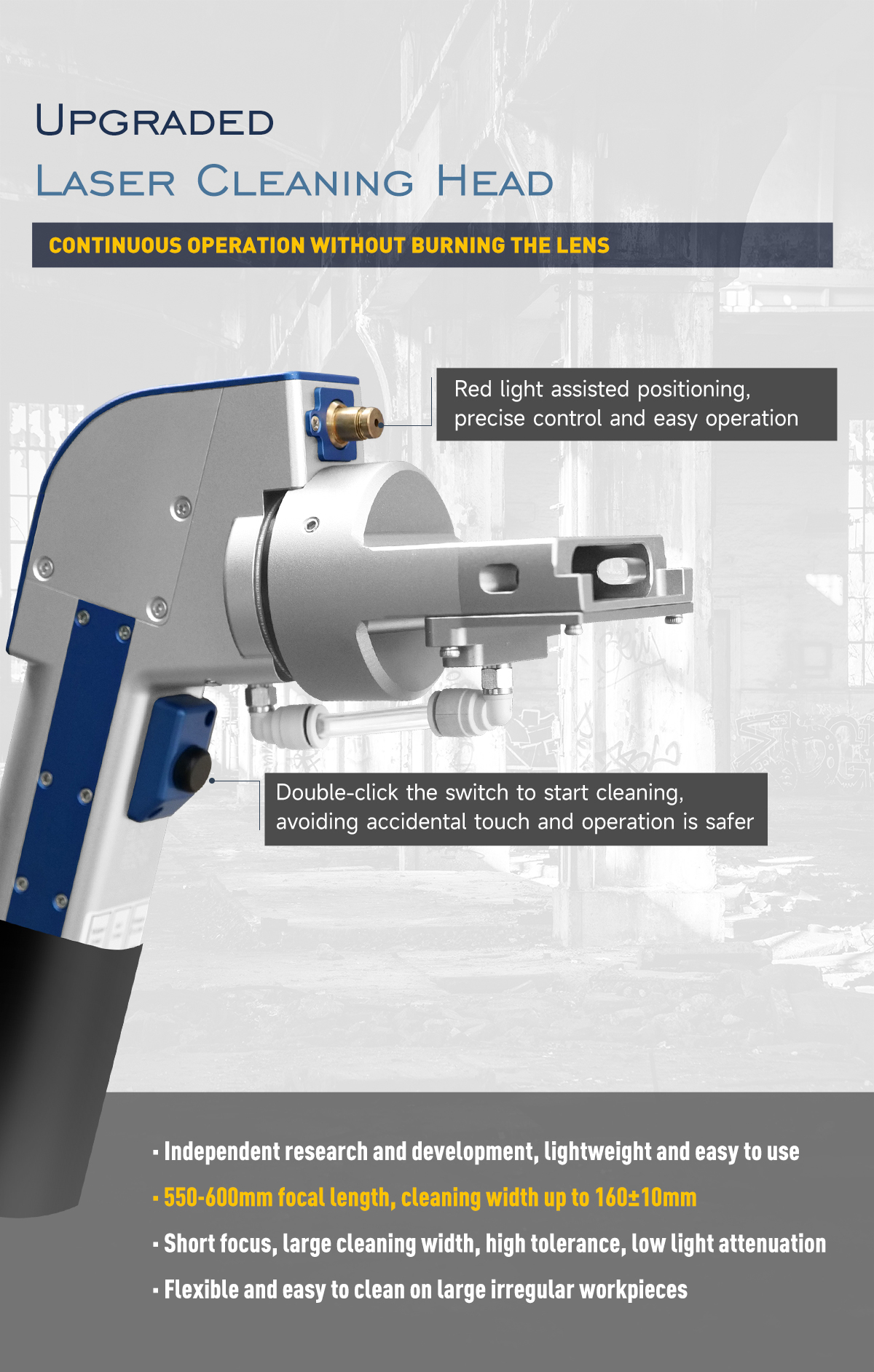 1000W/1500W/2000W/3000W Mobile Laser Cleaning Machine Integrated