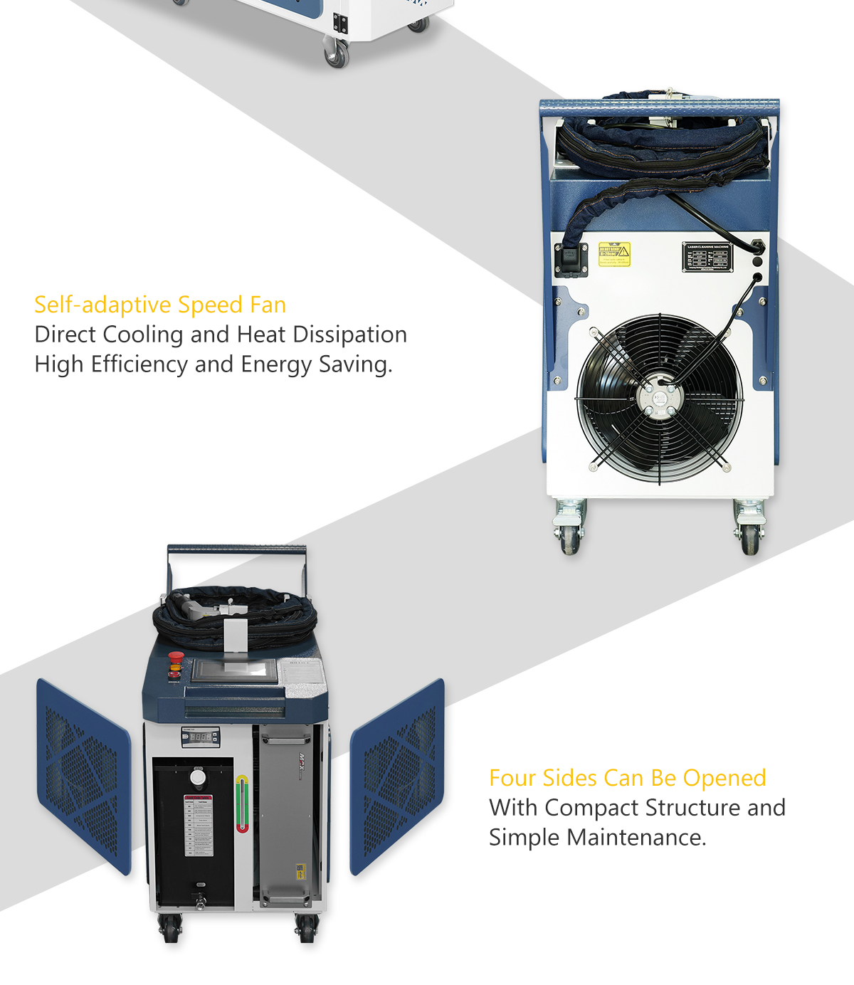 WTTTOOLS Handheld 1000 W MAX Laser Cleaning Machine Laser Rust Removal  Machine Mobile Integrated Water-Cooler 220V Single-Phase CW Fiber Laser  Cleaner