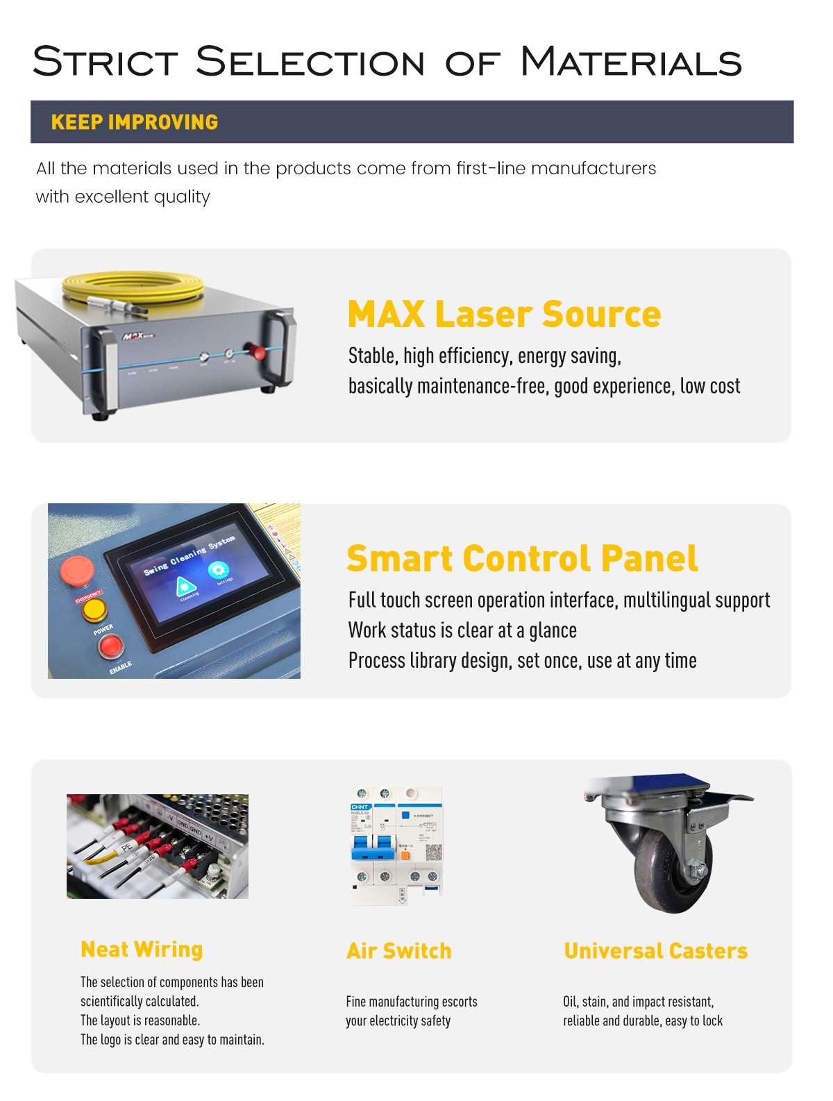 1000W/1500W/2000W/3000W Mobile Laser Cleaning Machine Integrated