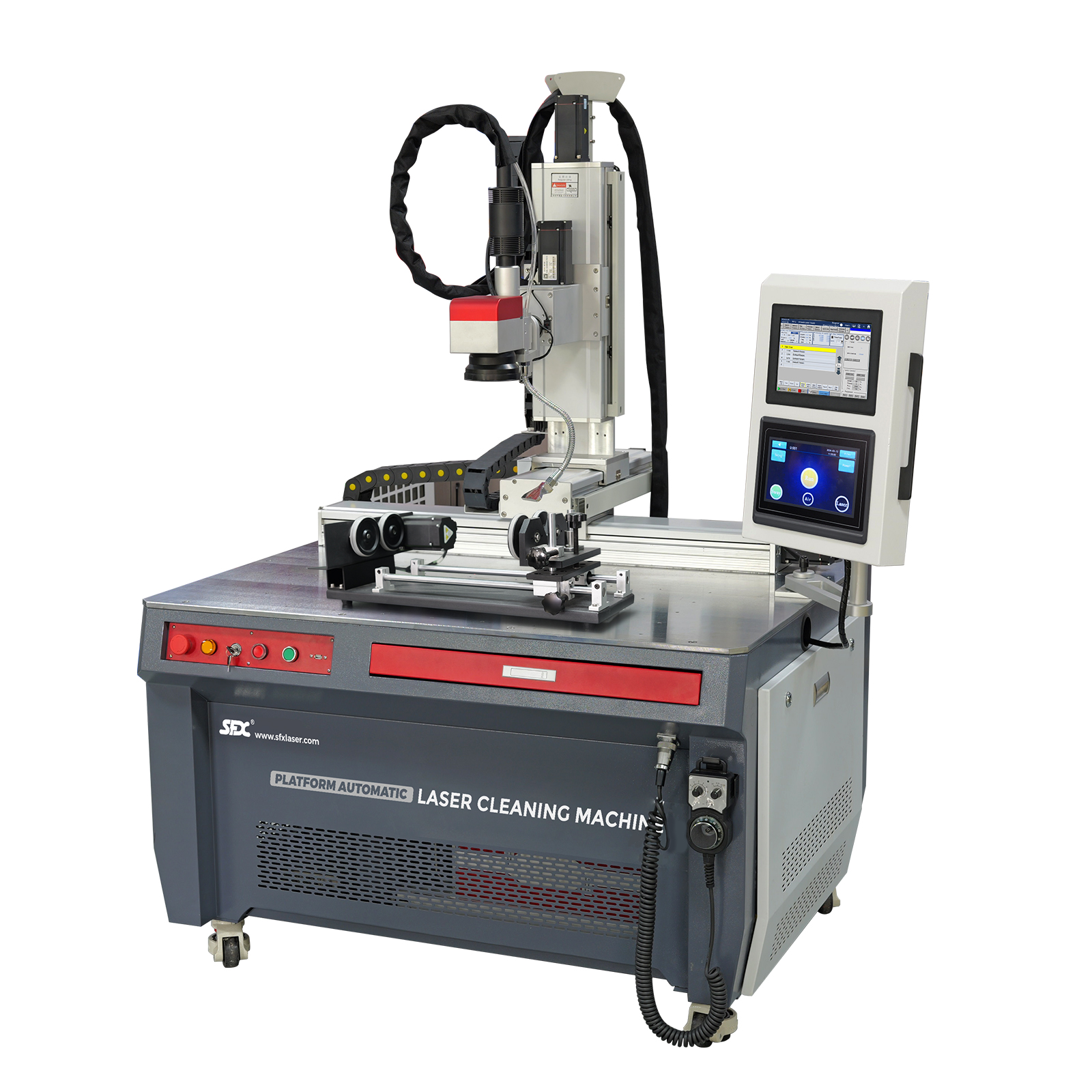 200W 300W 500W plataforma pulsada máquina de limpieza láser automática removedor de revestimiento de pintura de aceite de óxido láser
