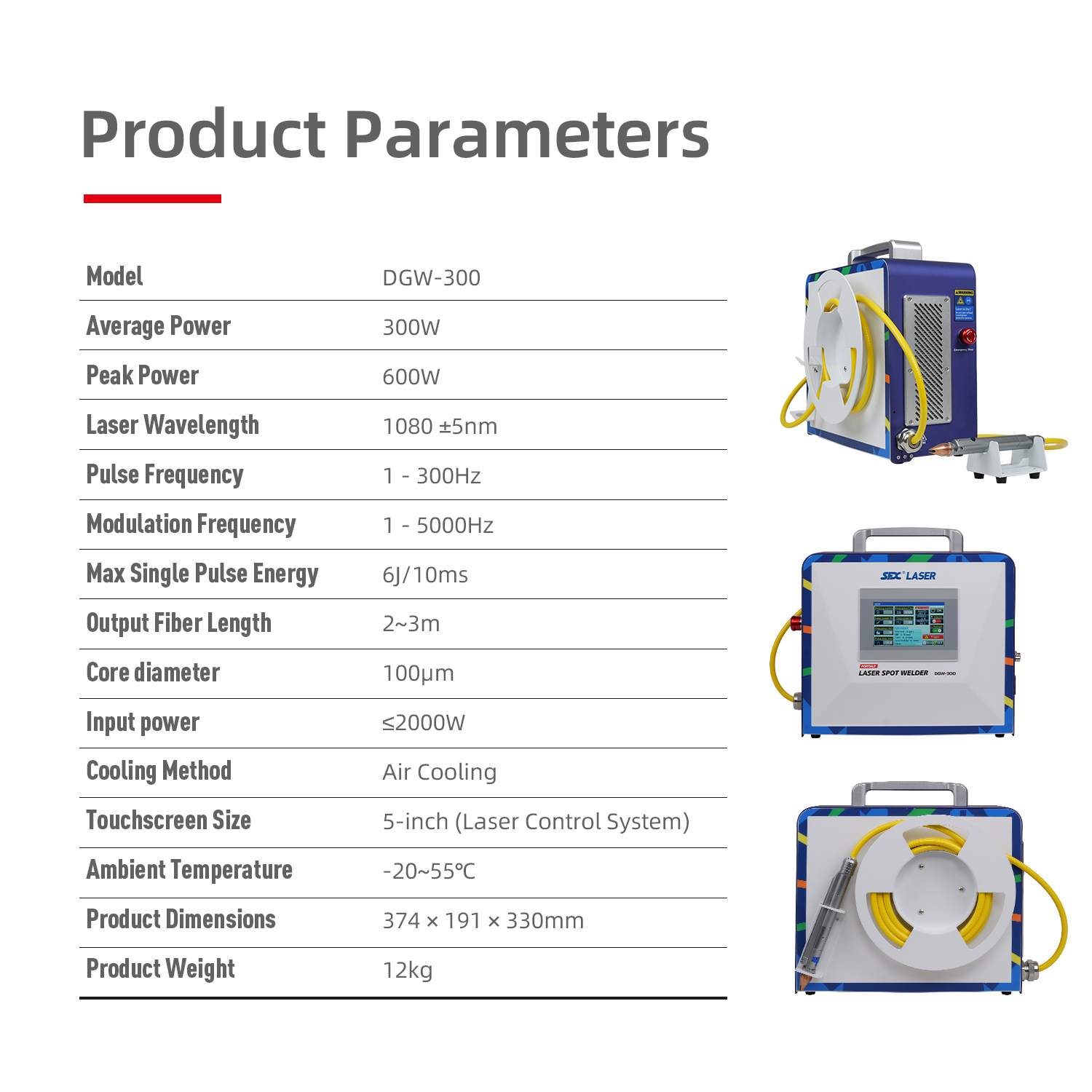 Soudeuse laser portable SFX 300W pour soudage de précision de plaques métalliques fines de 0.1 à 1.5 mm