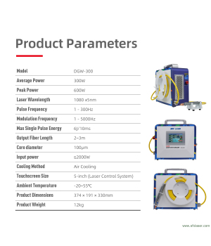 Soldadora láser portátil SFX de 300 W para placas de metal de precisión de 0.1 a 1.5 mm de grosor.