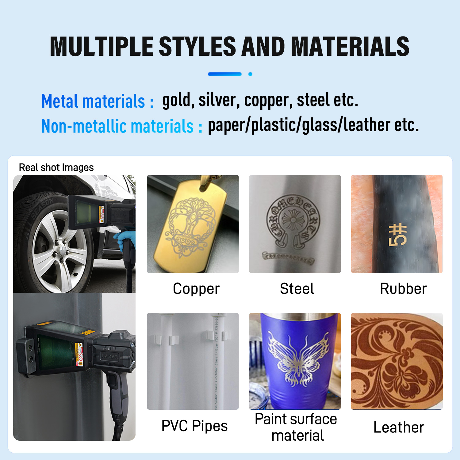 SFX Pro Version 20W 30W 50W Tragbares Handlaser-Markiergerät mit Abstandssensor oder elektromagnetischem