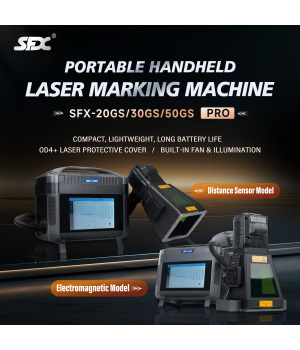 SFX Pro Version 20W 30W 50W Portable Handheld Laser Marking Machine with Distance Sensor or Electromagnetic