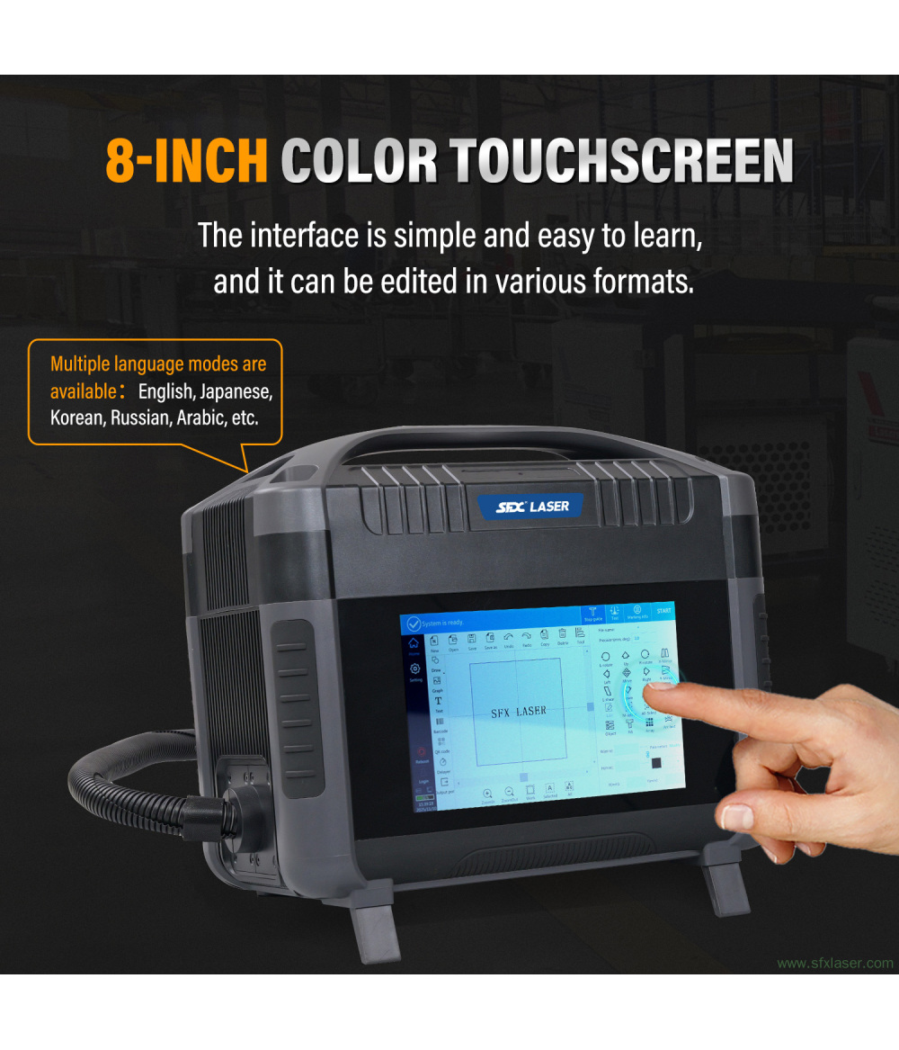 SFX Pro Version 20W 30W 50W Tragbares Handlaser-Markiergerät mit Abstandssensor oder elektromagnetischem SFX Pro Version 20W 30W 50W Tragbares Handlaser-Markiergerät mit Abstandssensor oder elektromagnetischem