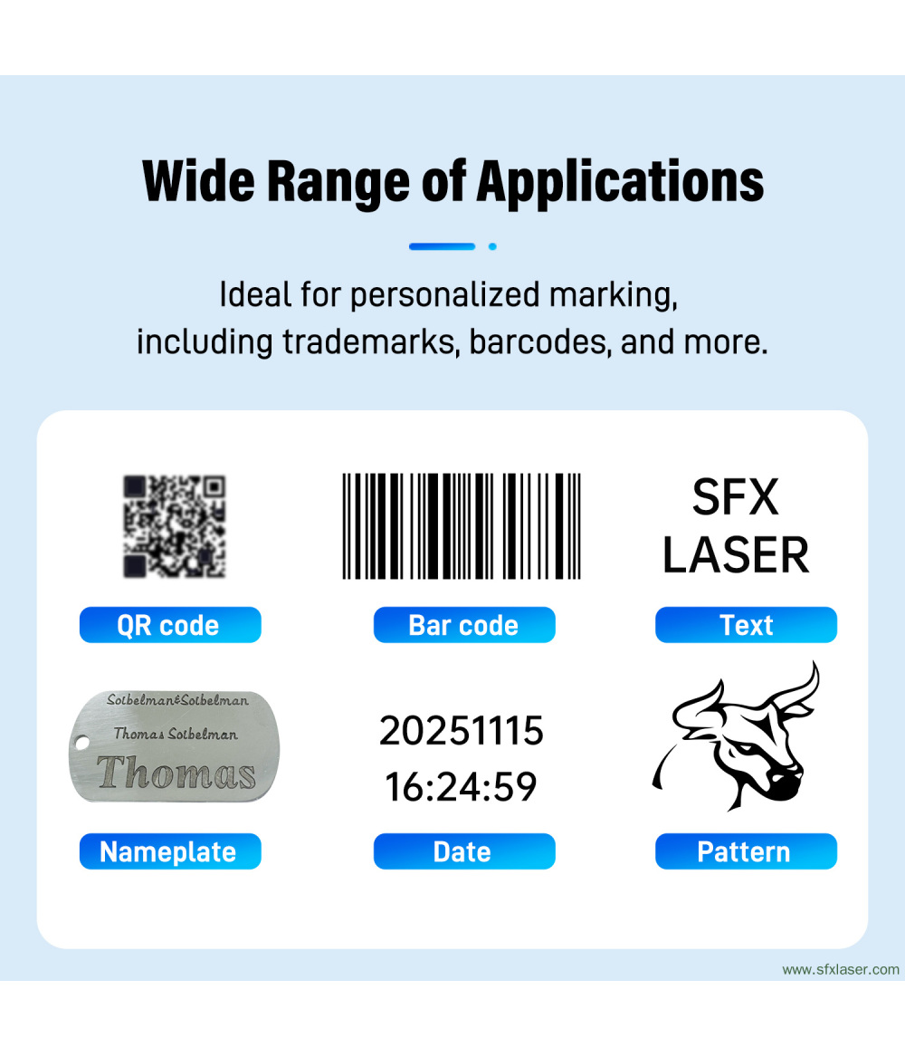 SFX Pro Version 20W 30W 50W Tragbares Handlaser-Markiergerät mit Abstandssensor oder elektromagnetischem SFX Pro Version 20W 30W 50W Tragbares Handlaser-Markiergerät mit Abstandssensor oder elektromagnetischem