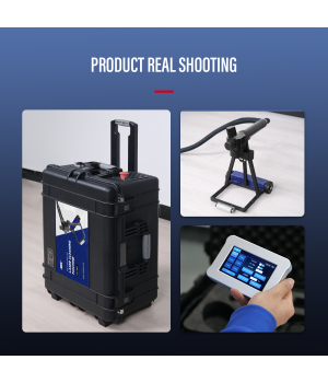 200W Self-propelled Pulse Laser Cleaning Machine Trolleycase Fiber Laser Cleaner Floating Rust Paint Oil Plating Remover