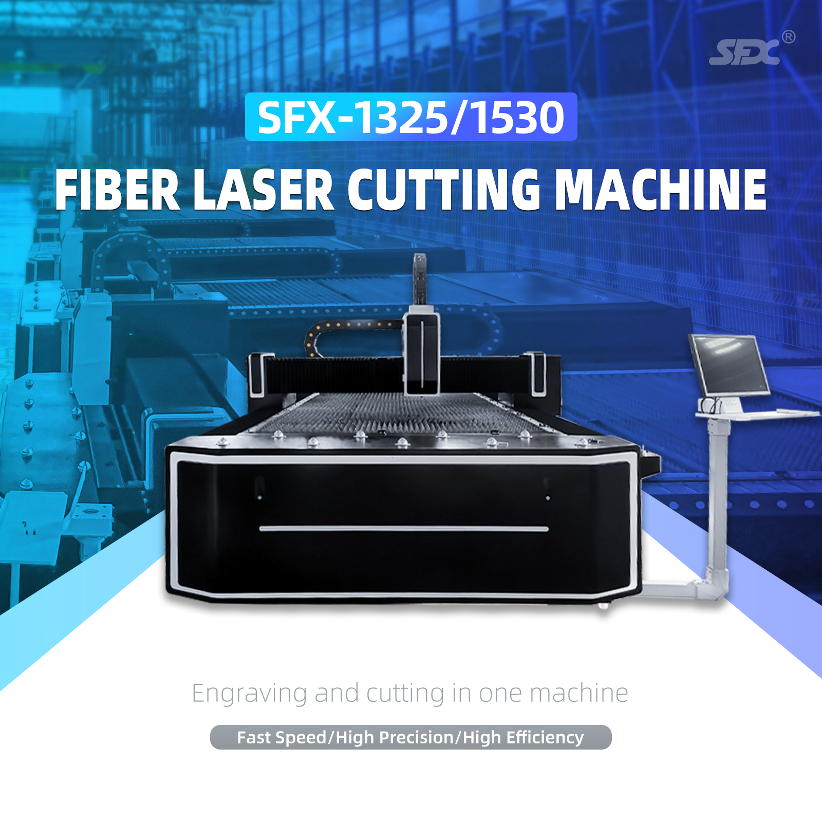 Máquina de corte por láser de fibra 3000×1500 - 12000 Watt - Doble mesa -  SF3015H4 - ITALFABER
