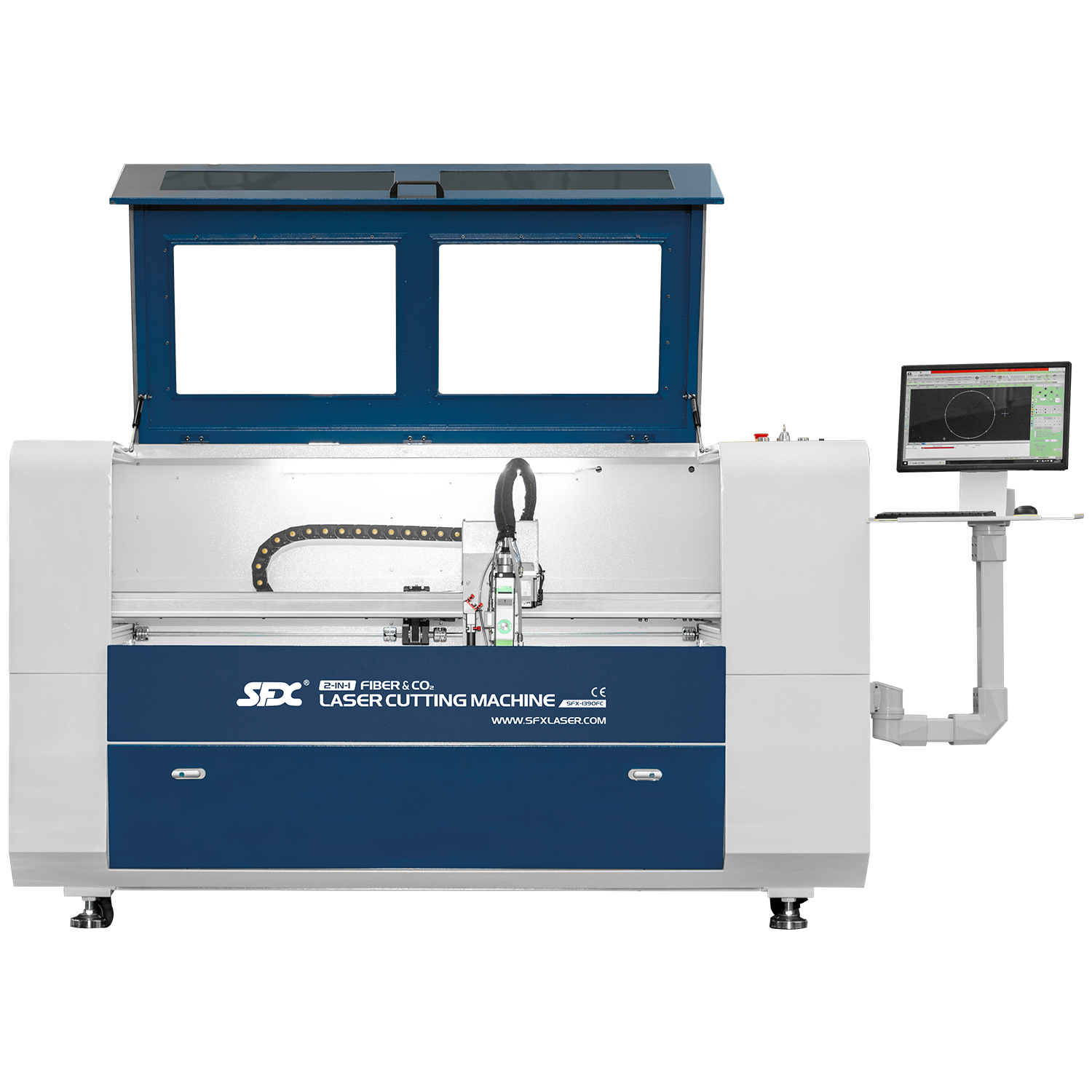 SFX 1300*900mm Fiber & CO2 Integrated Laser Cutting Machine for Metal and Non-metal Precision Cutting
