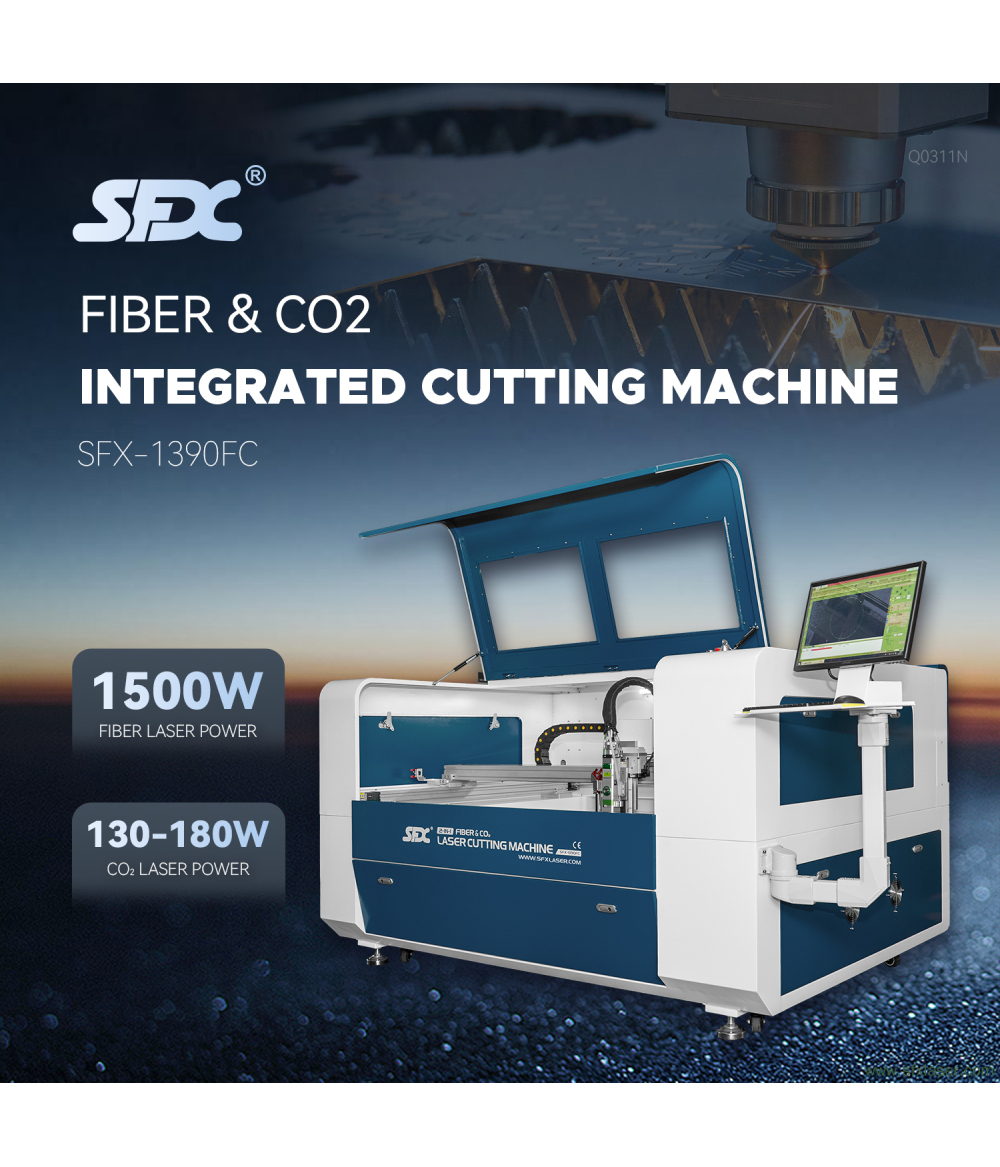 SFX 1300*900mm Fiber & CO2 Integrated Laser Cutting Machine for Metal and Non-metal Precision Cutting SFX 1300*900mm Fiber & CO2 Integrated Laser Cutting Machine for Metal and Non-metal Precision Cutting