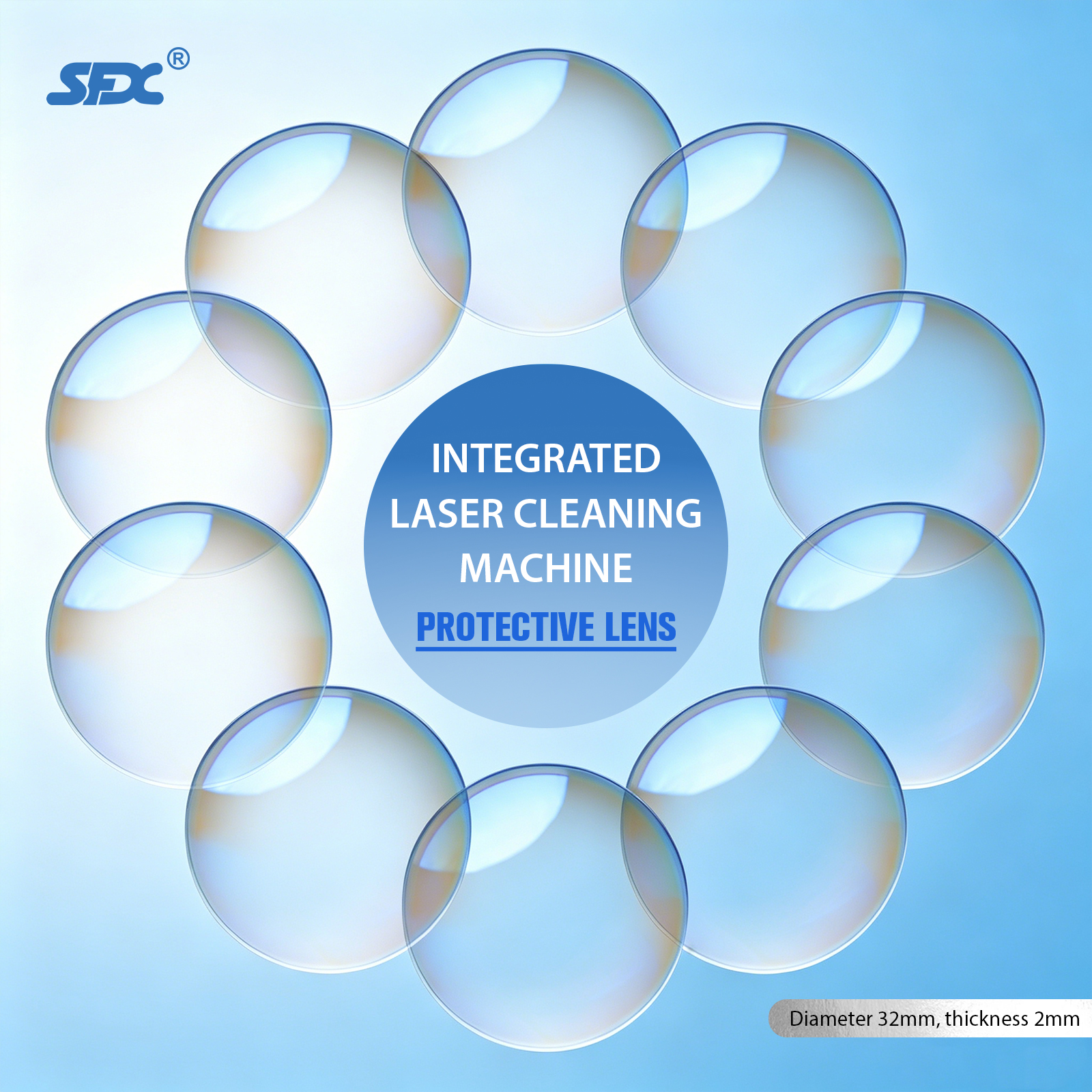 D32*2 SLC-2030B SLC-3040B Double Wobble Laser Cleaning Machine Protective Lens