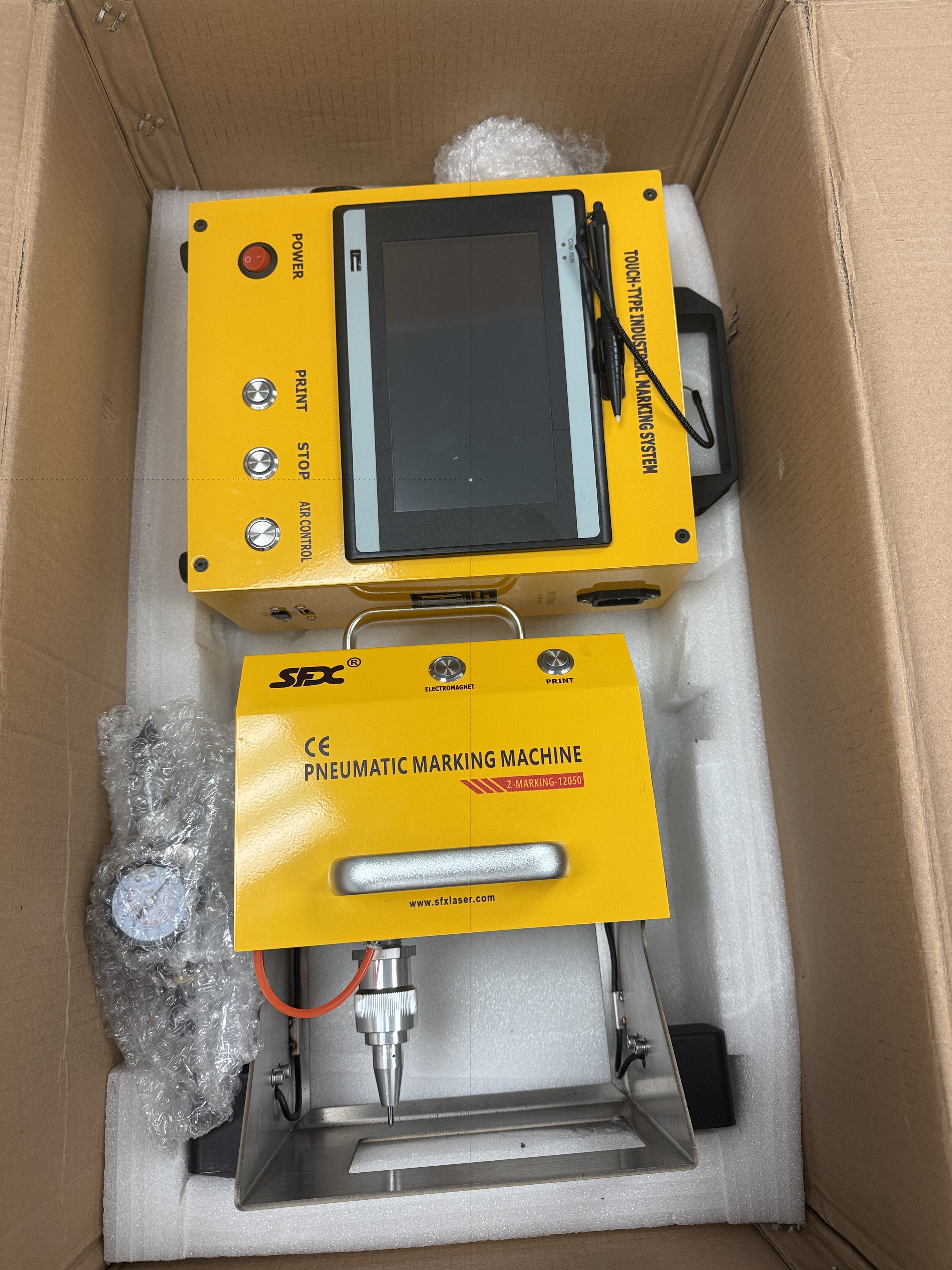 Máquina de marcado por puntos neumática portátil de segunda mano, disponible en EE. UU., máquina de grabado de metales, máquina de marcado de número de chasis y código VIN.