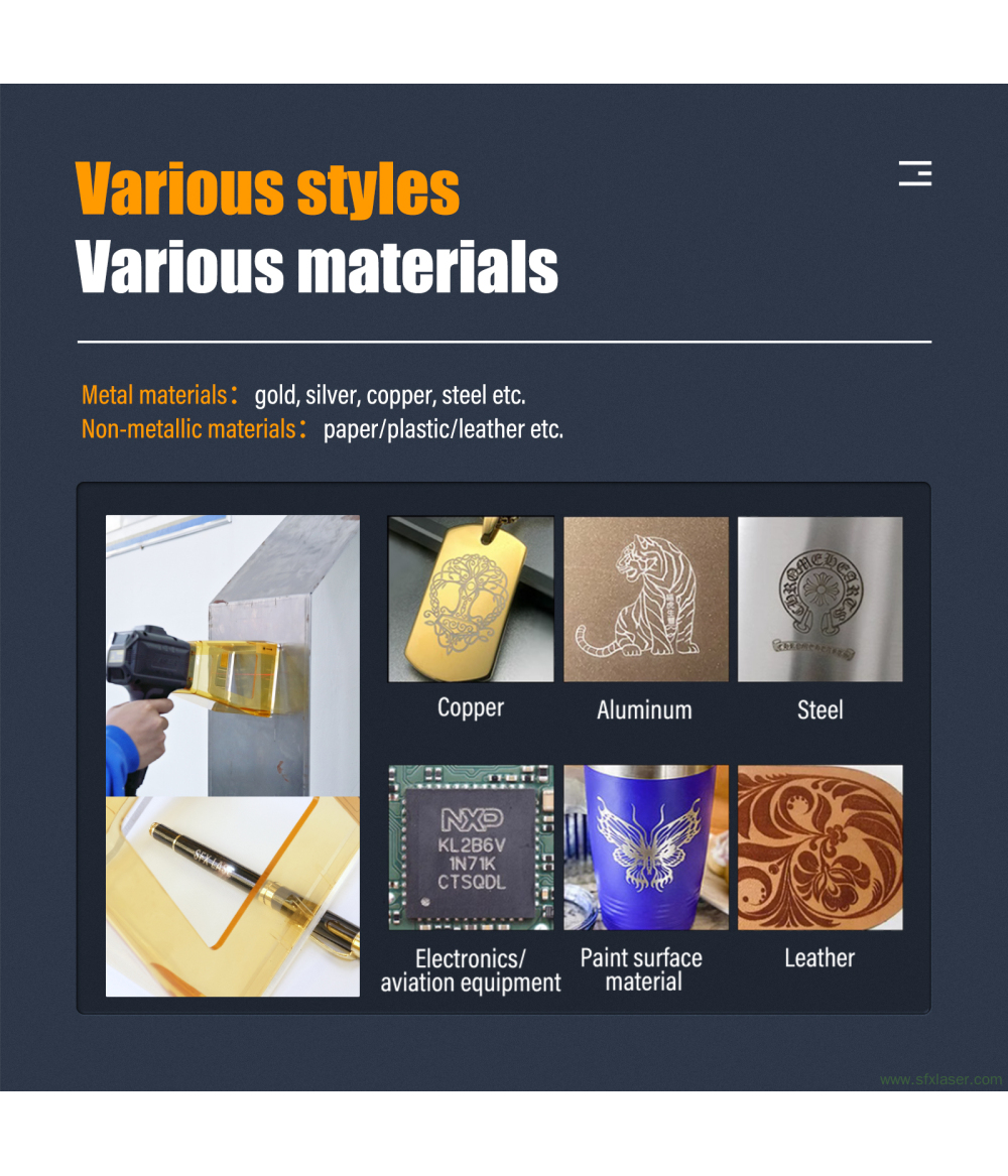 Máquina de marcado láser portátil SFX de 20 W, 30 W y 50 W, con stock en EE. UU., grabador láser de fibra para materiales metálicos y no metálicos. Máquina de marcado láser portátil SFX de 20 W, 30 W y 50 W, con stock en EE. UU., grabador láser de fibra para materiales metálicos y no metálicos.